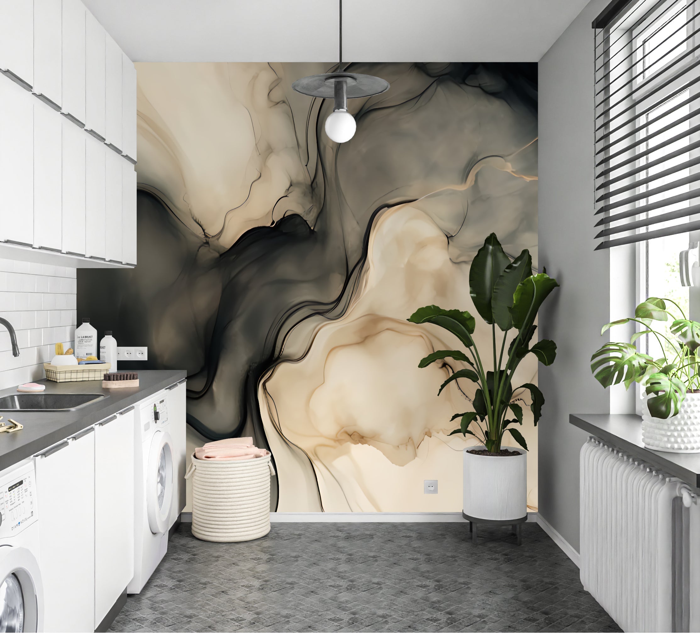 Smoke & Honey — Abstract Luxury Wallpaper Mural