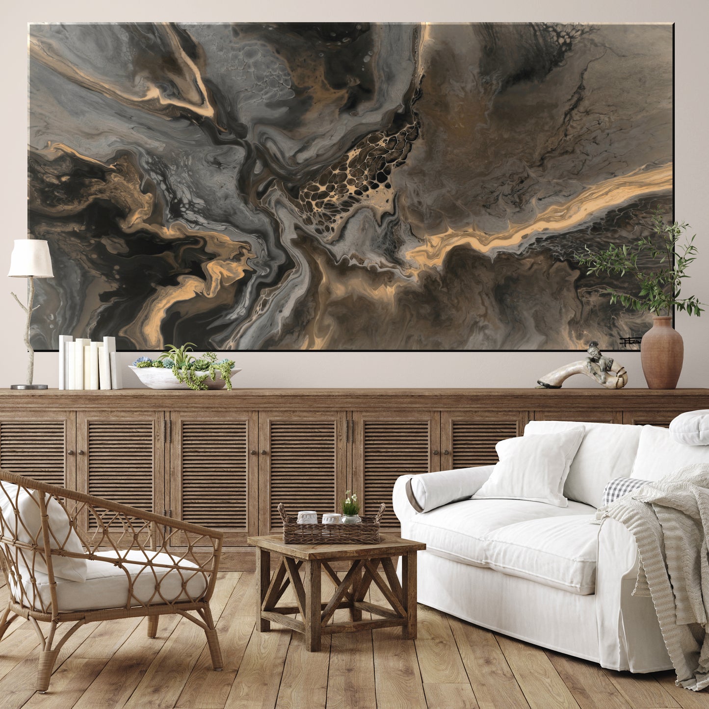 BLACK AND TAN- Giant Wall Art Decal