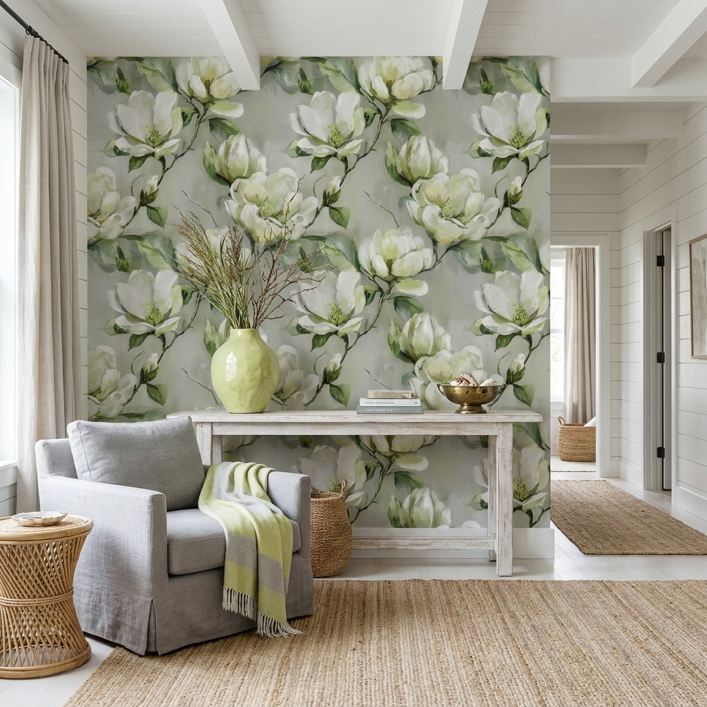 Magnolia Bloom —  Bold Florals Luxury Wallpaper