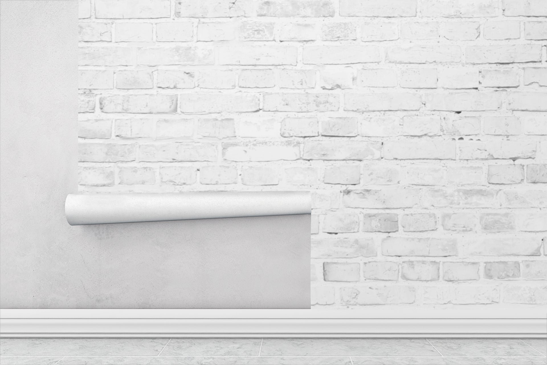 Whitewash Brick — Rustic Farmhouse Luxury Wallpaper Mural