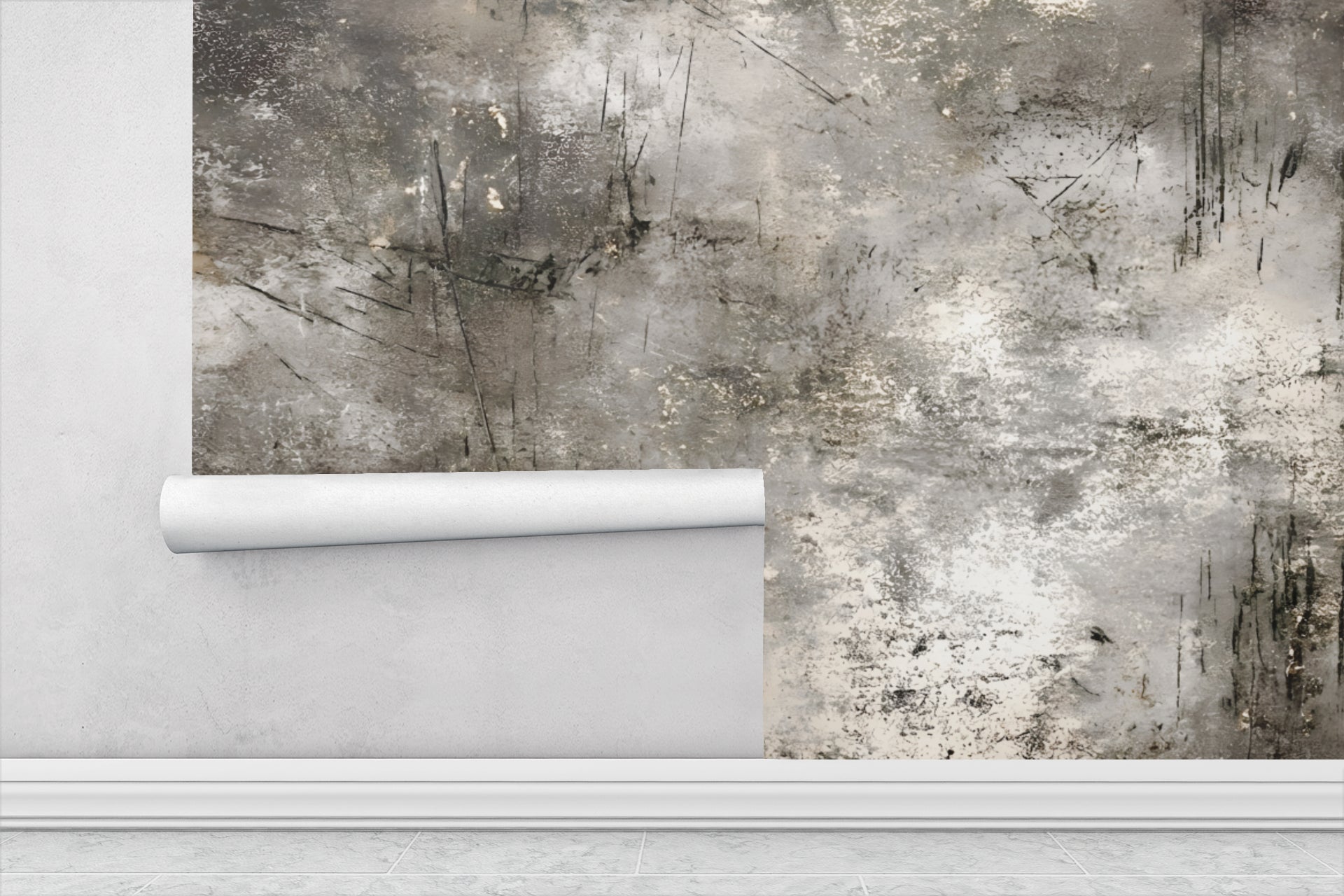 Distressed Scratched Concrete — Luxe Textures Luxury Wallpaper Mural