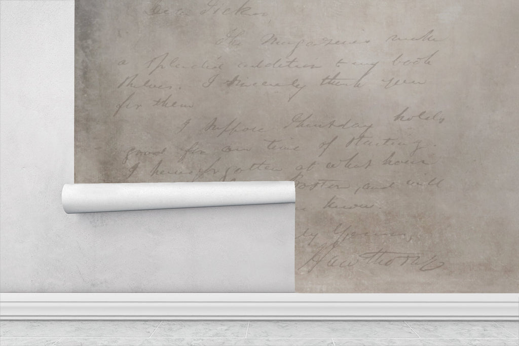 Vintage Handwriting — Rustic Farmhouse Luxury Wallpaper Mural