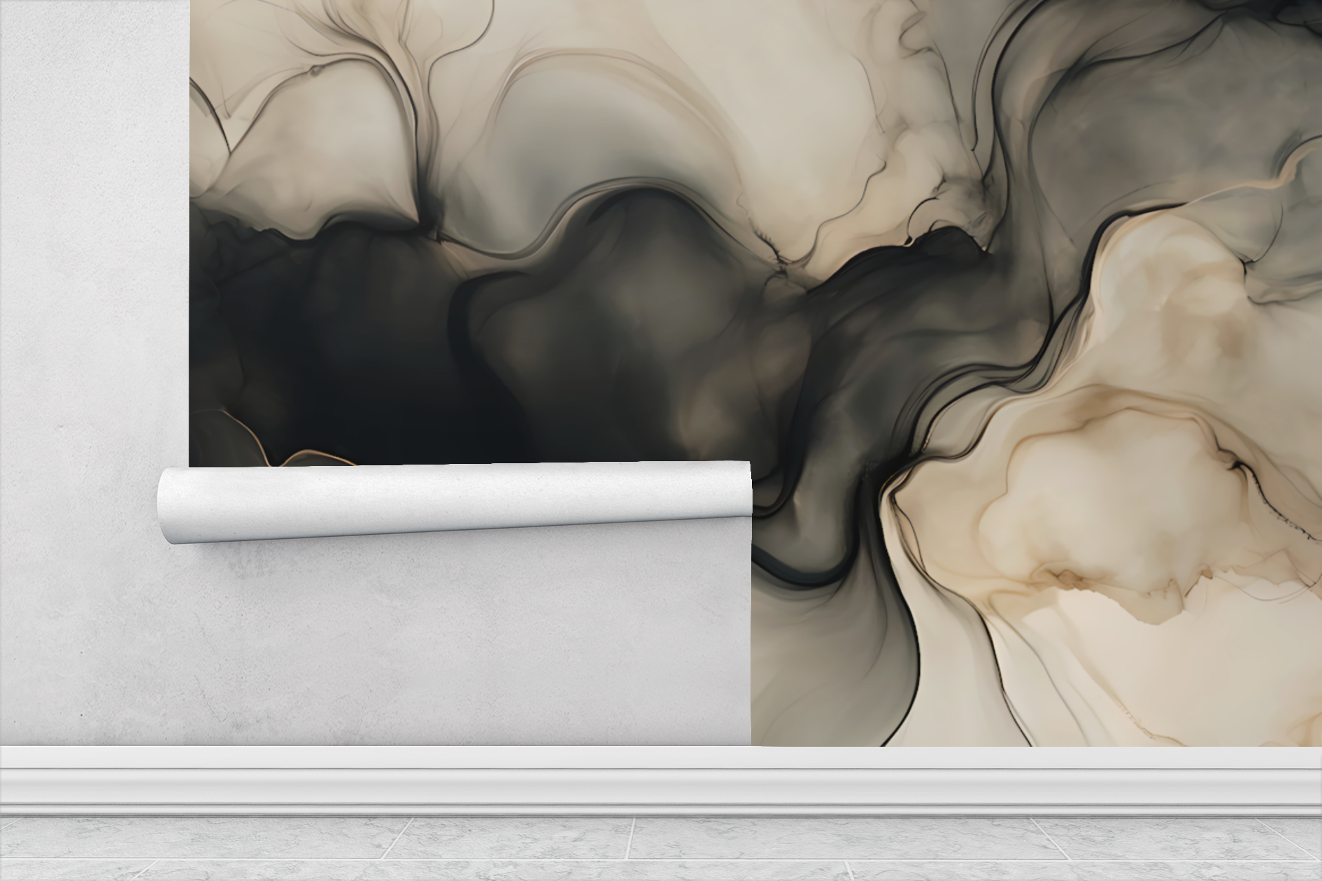 Smoke & Honey — Abstract Luxury Wallpaper Mural