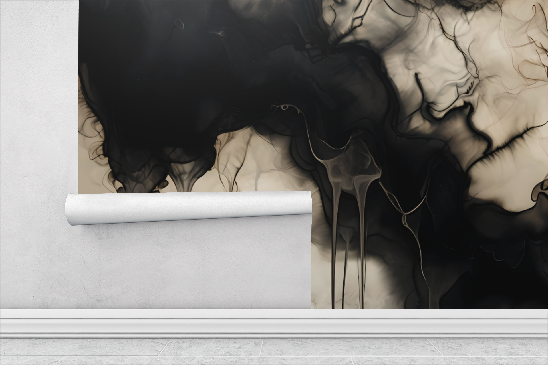 Ink & Ivory — Abstract Luxury Wallpaper Mural
