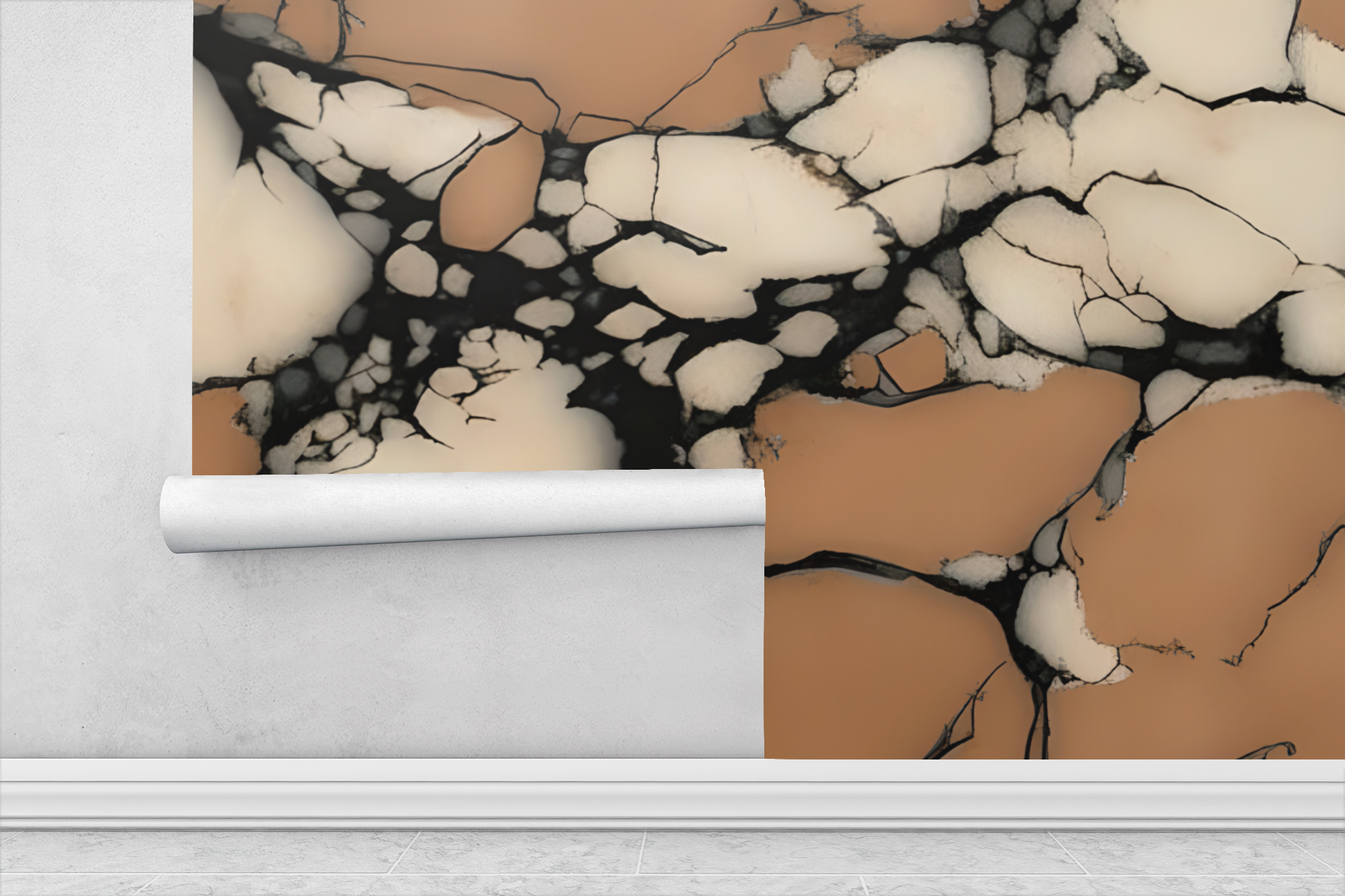 Terracotta Stone — Abstract Luxury Wallpaper Mural