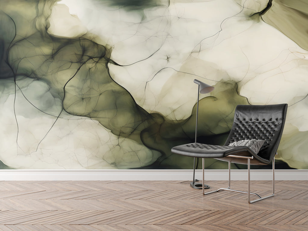 Moss Whispers — Abstract Luxury Wallpaper Mural