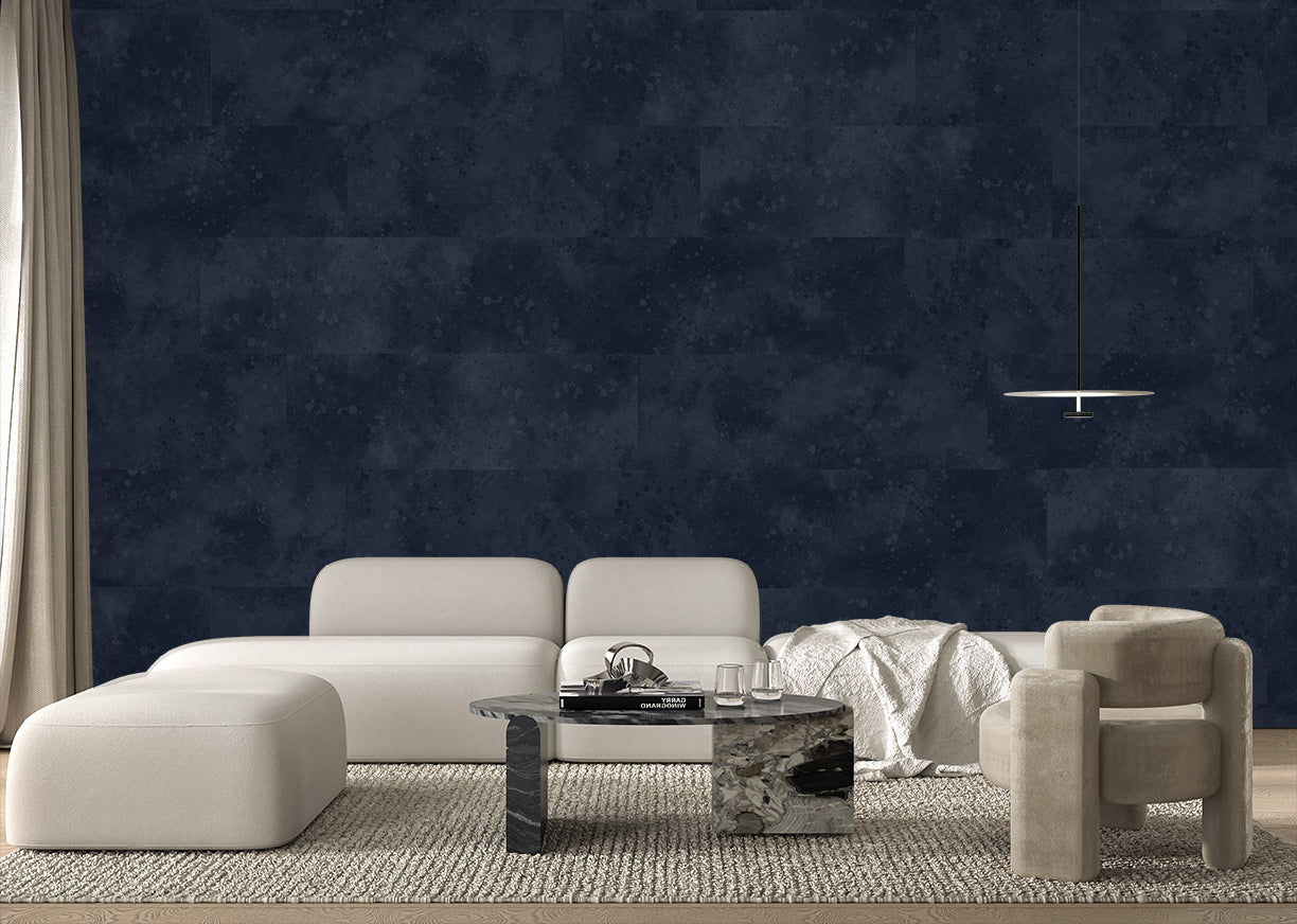 Urban Textured Wallpaper Tiles - Navy Blue