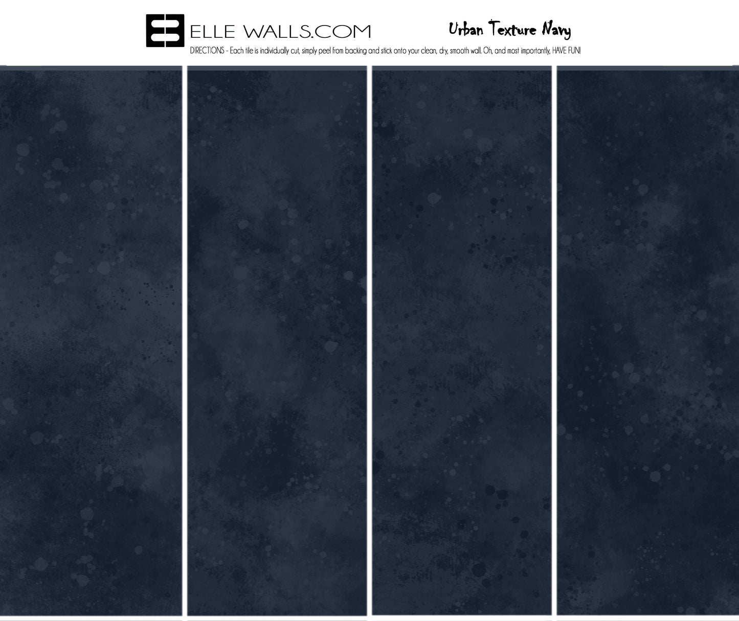 Urban Textured Wallpaper Tiles - Navy Blue