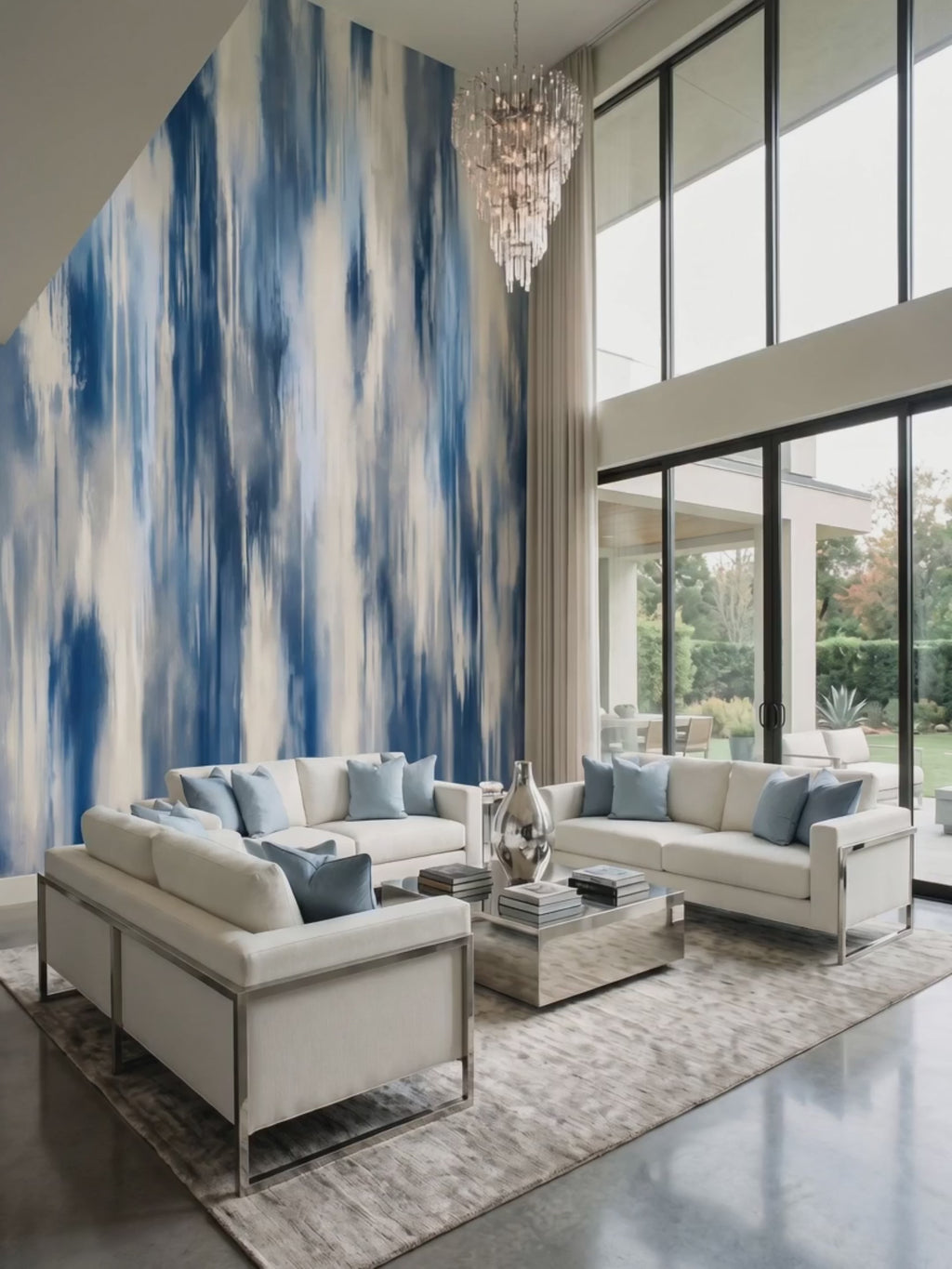 Bold Washed Ikat - Abstract Luxury Wallpaper Murals
