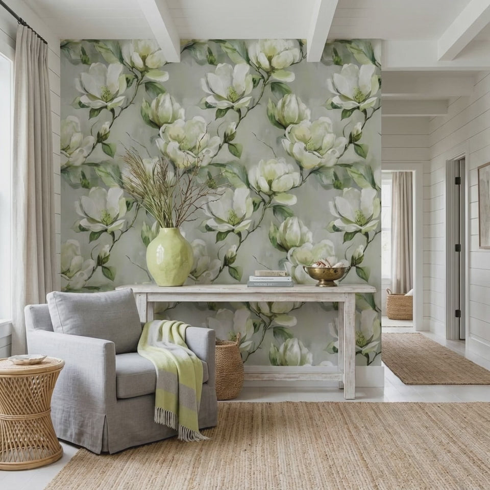 Magnolia Bloom —  Bold Florals Luxury Wallpaper