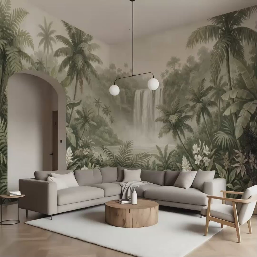 Tropical Waterfall - Coastal & Nature Luxury Wallpaper Mural