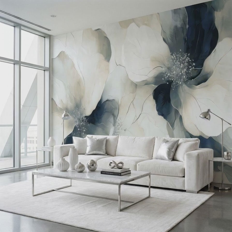 Blue Blooms - Bold Floral Luxury Wallpaper Murals