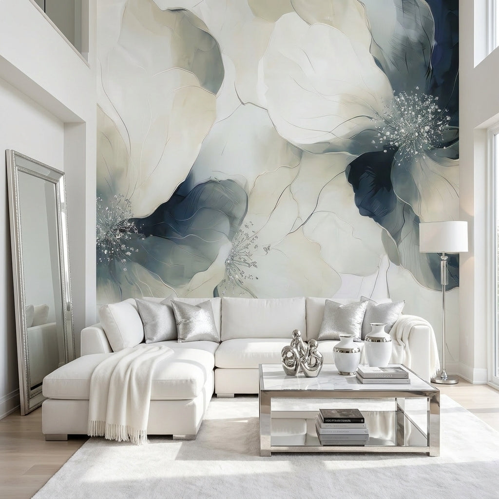 Blue Blooms - Bold Floral Luxury Wallpaper Murals