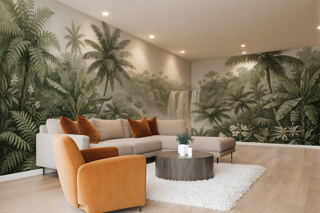 Tropical Waterfall - Coastal & Nature Luxury Wallpaper Mural