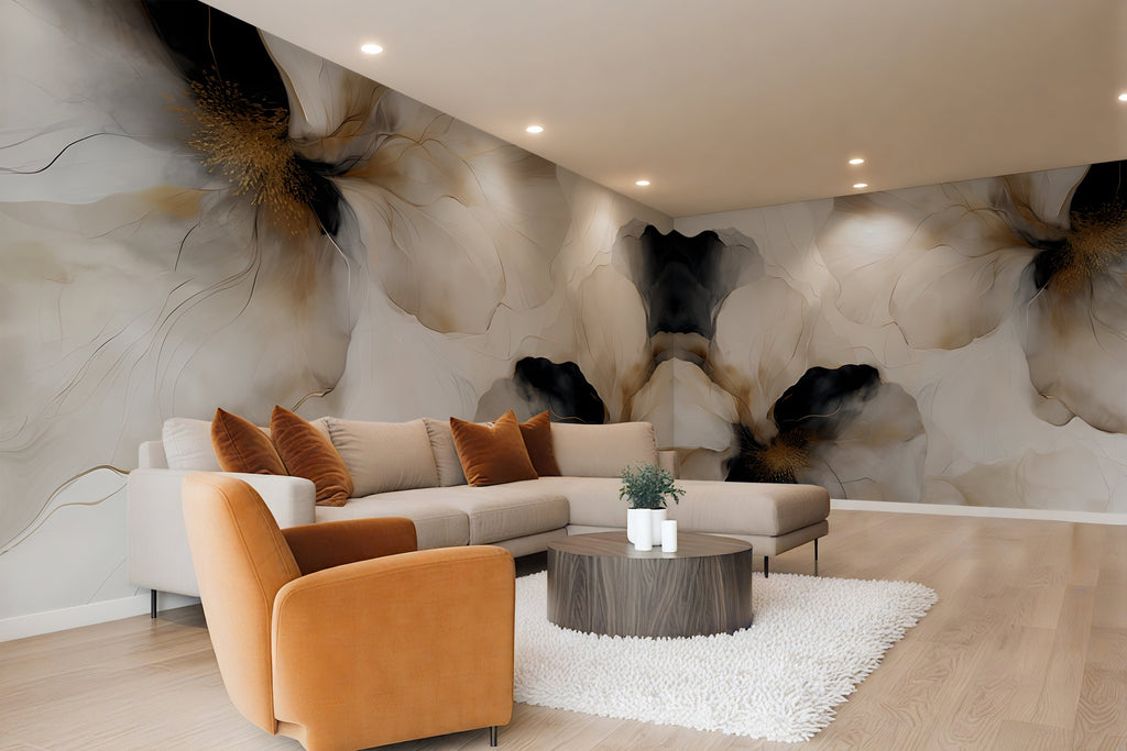 Midnight Bloom I — Bold Florals Luxury Wallpaper Mural