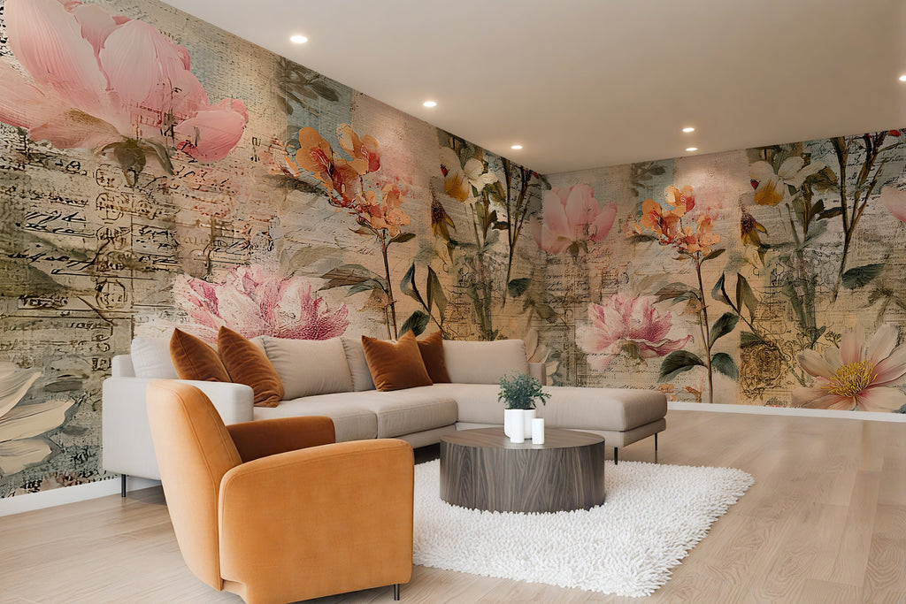 Floral Whimsy — Bold Florals Luxury Wallpaper Mural