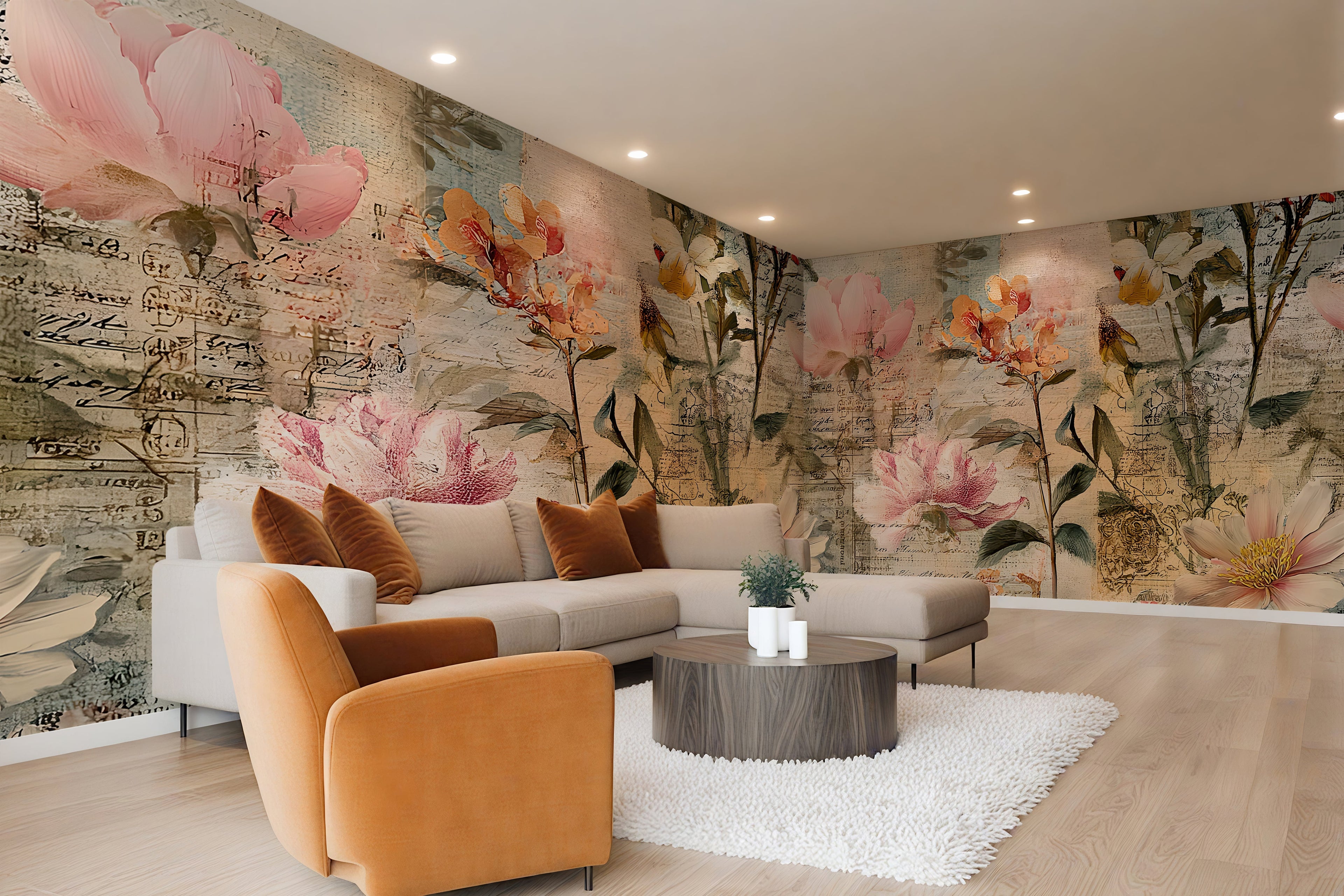Floral Whimsy — Bold Florals Luxury Wallpaper Mural