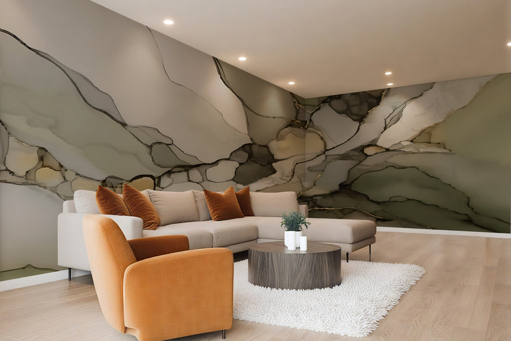 Green Earth — Abstract Luxury Wallpaper Mural