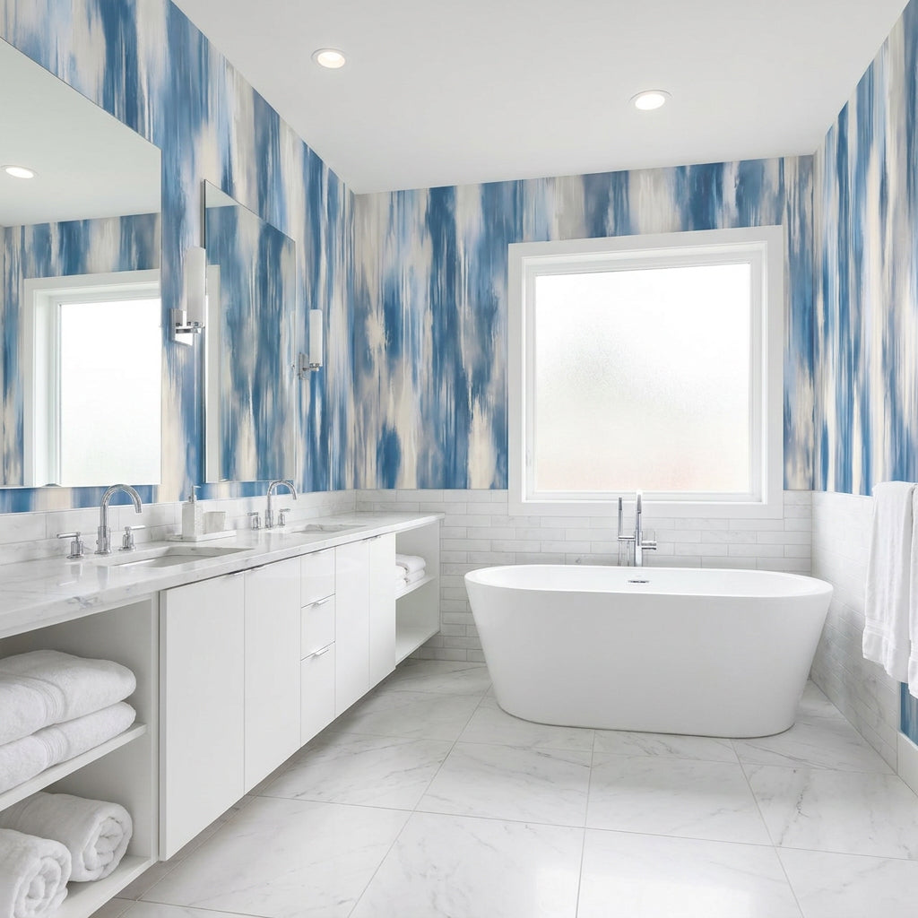 Soft Washed Ikat - Abstract Luxury Wallpaper Murals