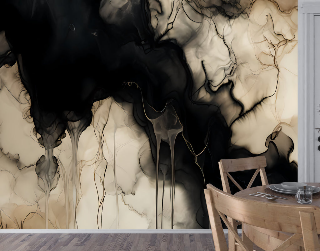 Ink & Ivory — Abstract Luxury Wallpaper Mural