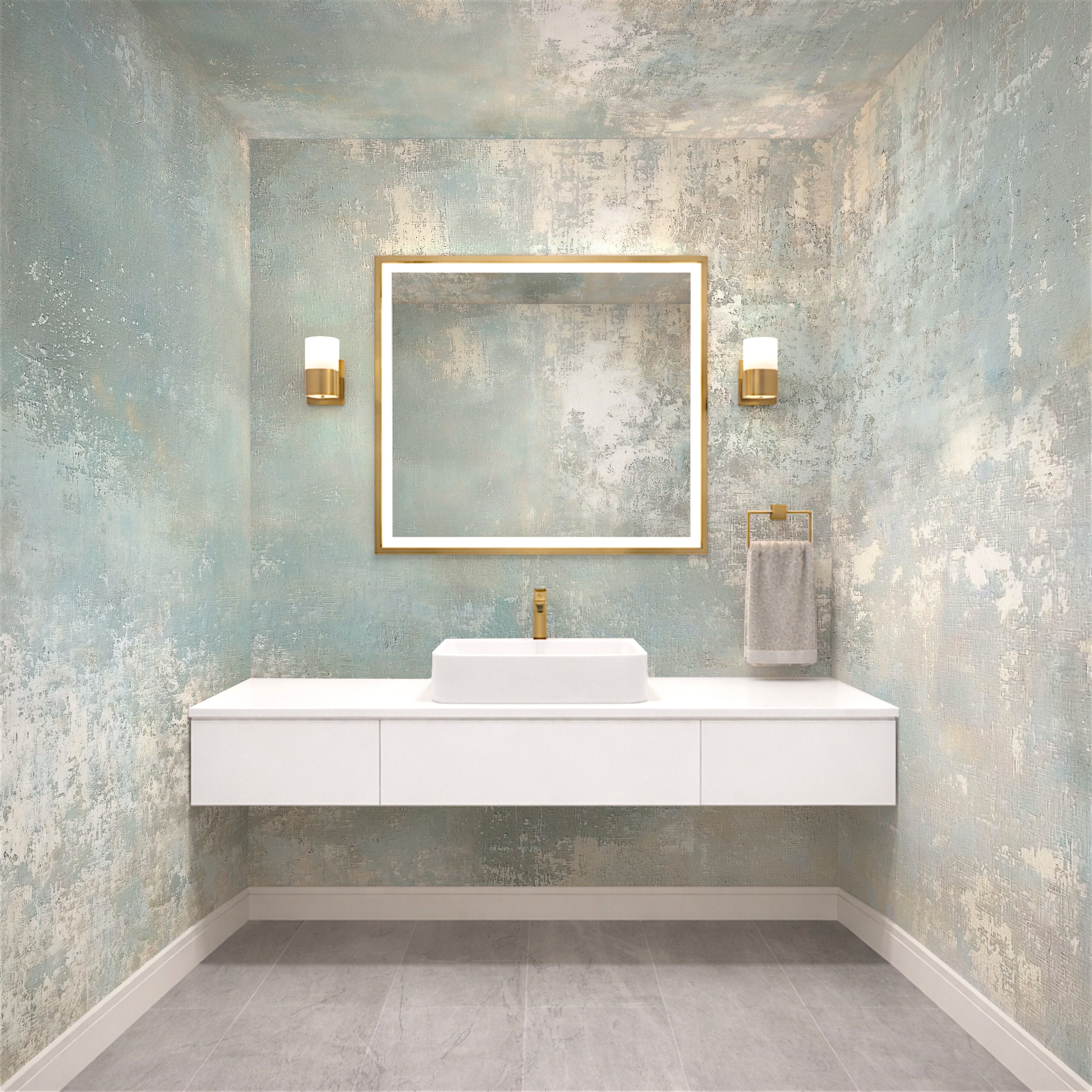 Soft Blue Plaster — Luxe Textures Luxury Wallpaper Mural