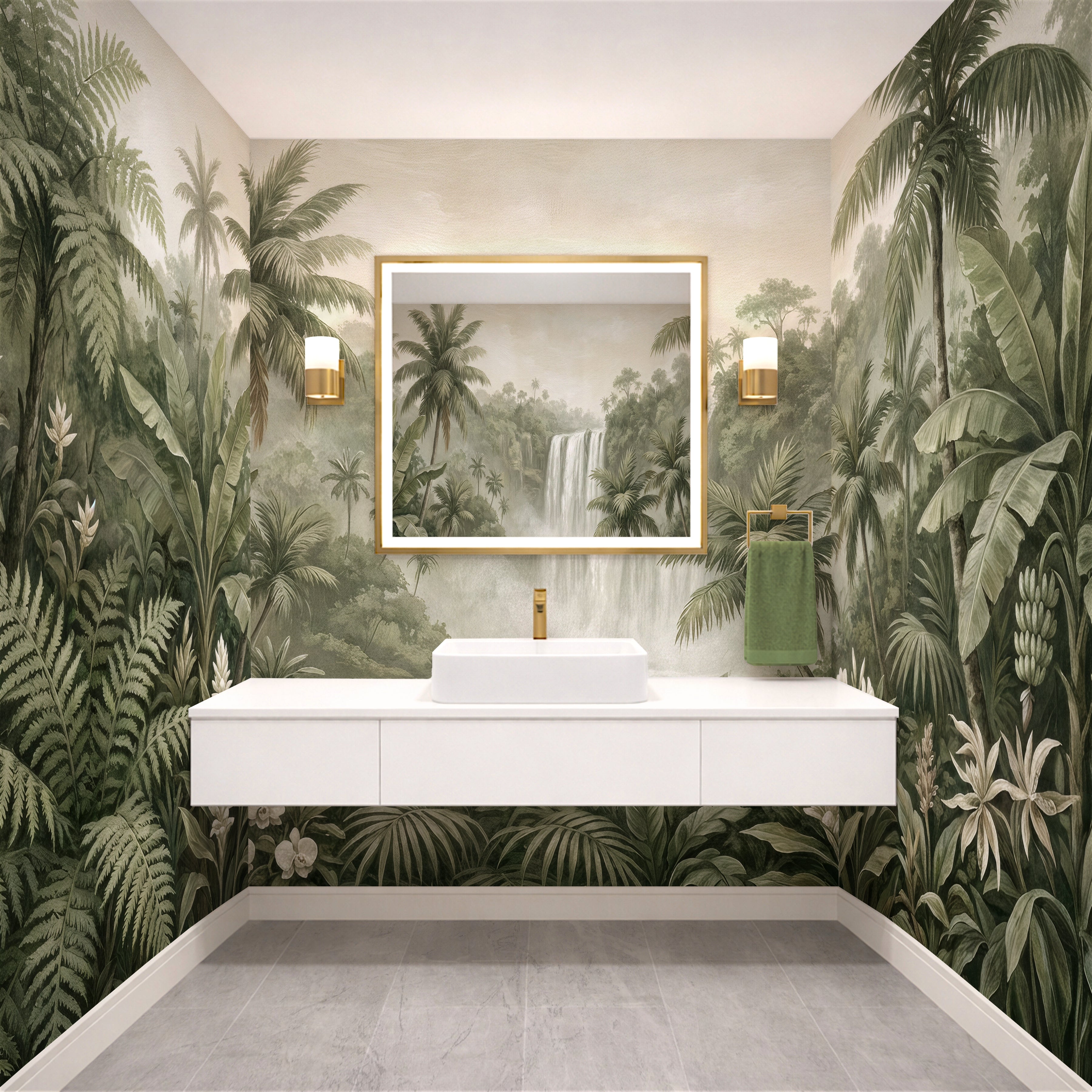 Tropical Waterfall - Coastal & Nature Luxury Wallpaper Mural