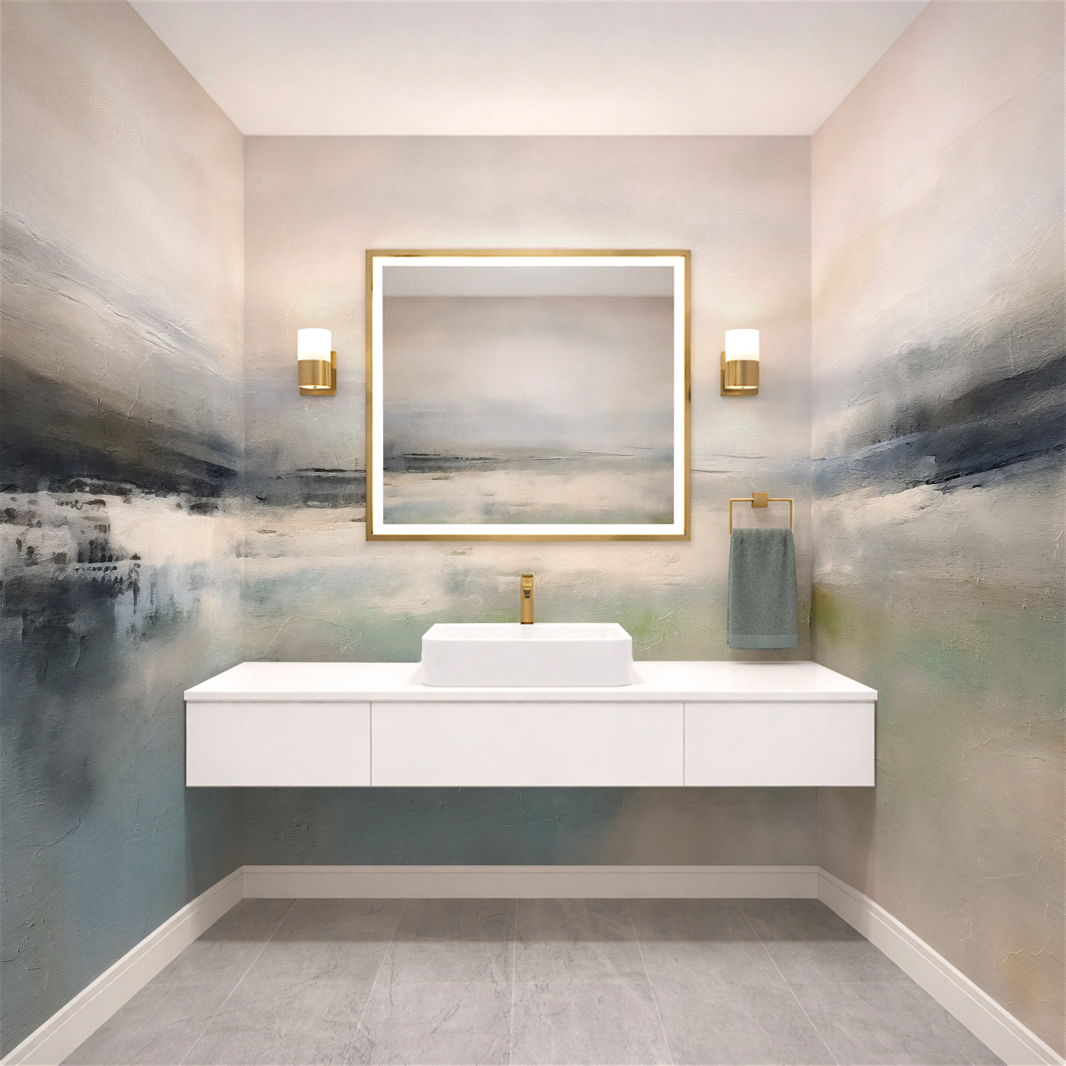 Tidal Mist - Abstract Luxury Wallpaper Mural