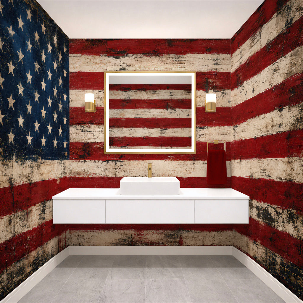 Old Glory — Rustic Farmhouse Luxury Wallpaper Mural