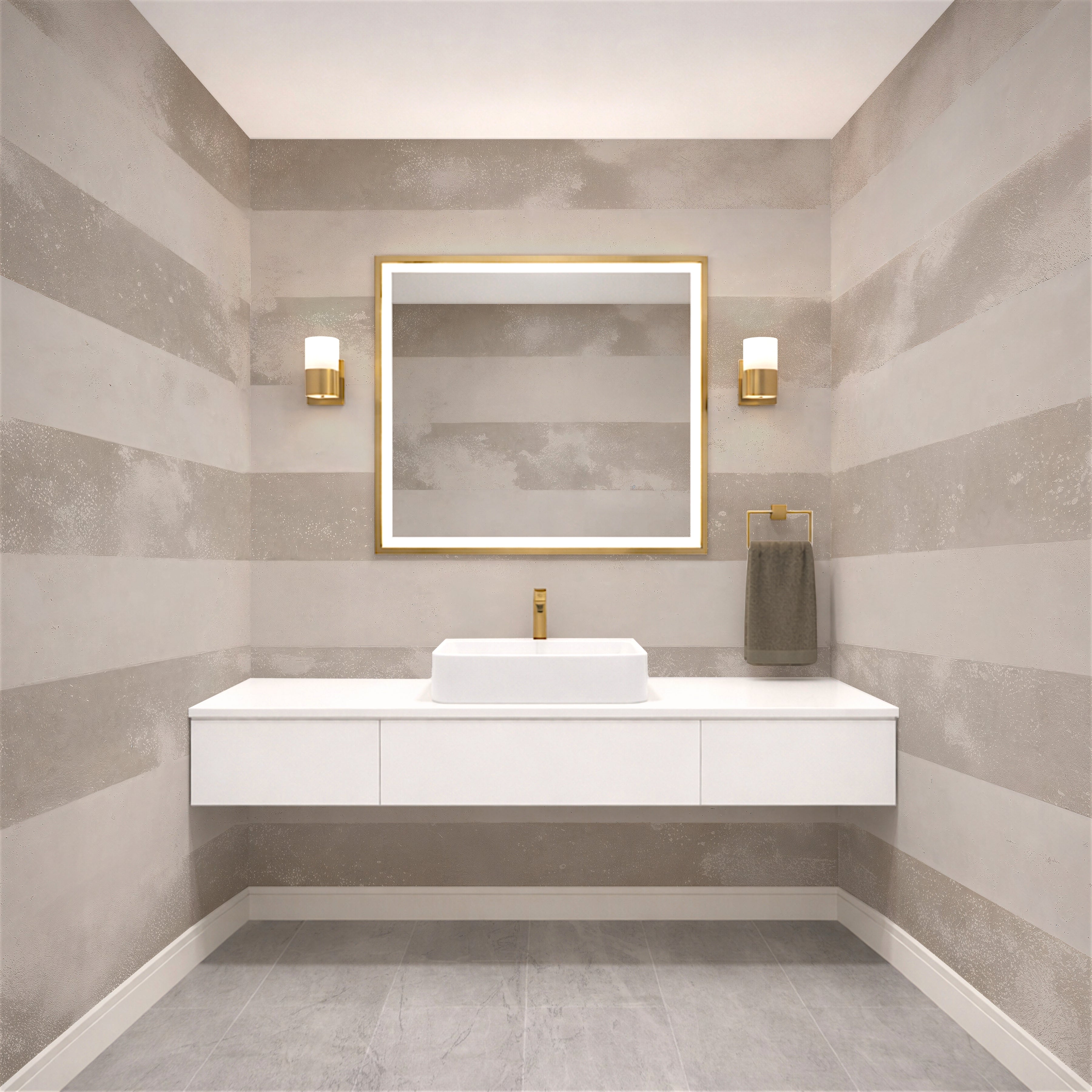 Horizontal Stripes in Toast - Classic Stripes Luxury Wallpaper Mural