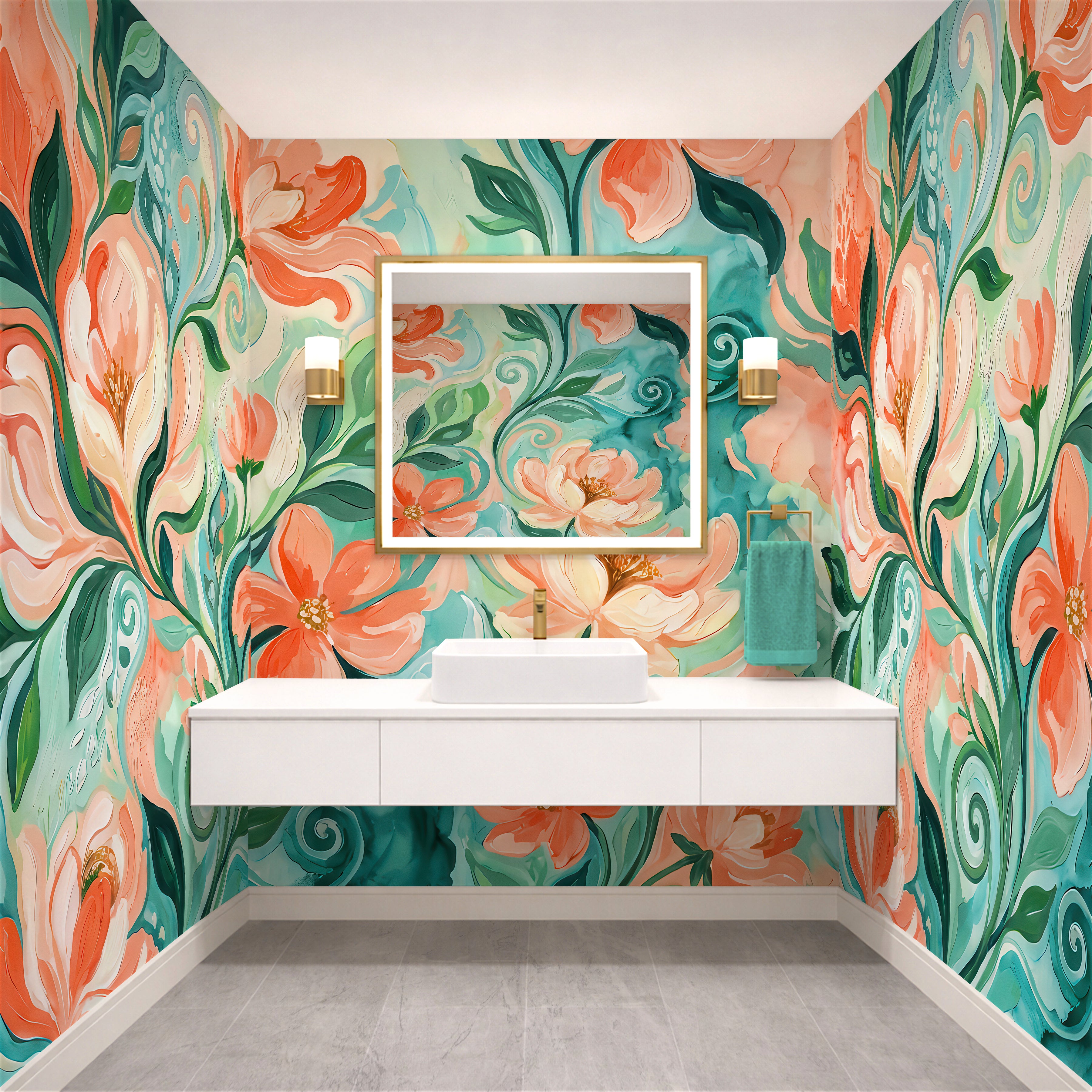 Coral Waltz —  Bold Florals Luxury Wallpaper