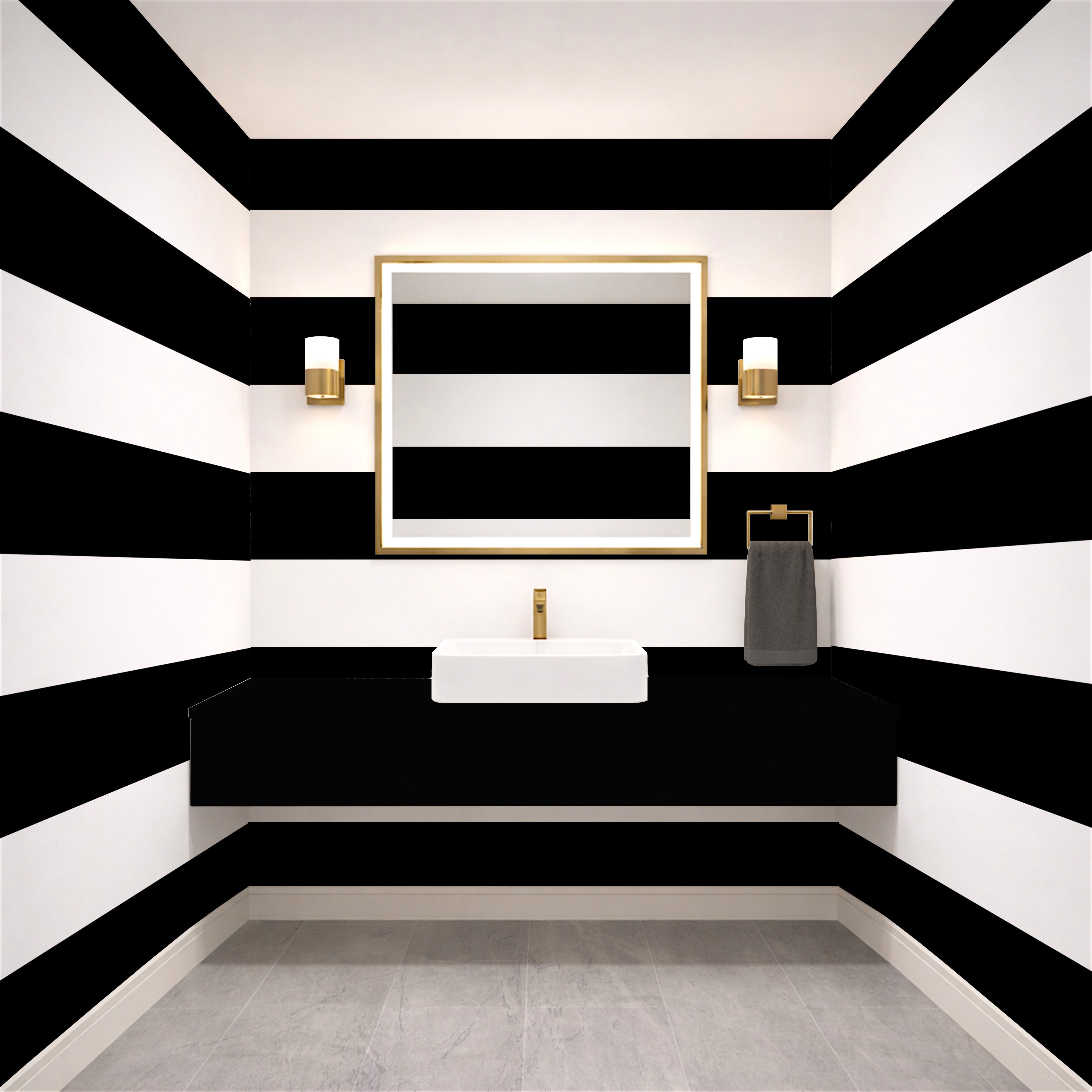 Black & White Horizontal Stripes — Classic Stripes Luxury Wallpaper Mural