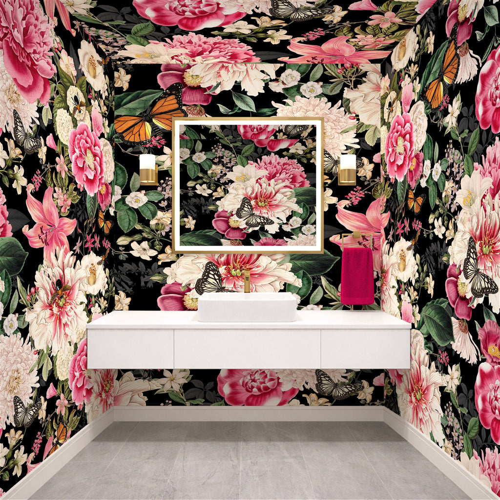 Floral Fantasy Blooms & Butterflies — Bold Florals Luxury Wallpaper Mural