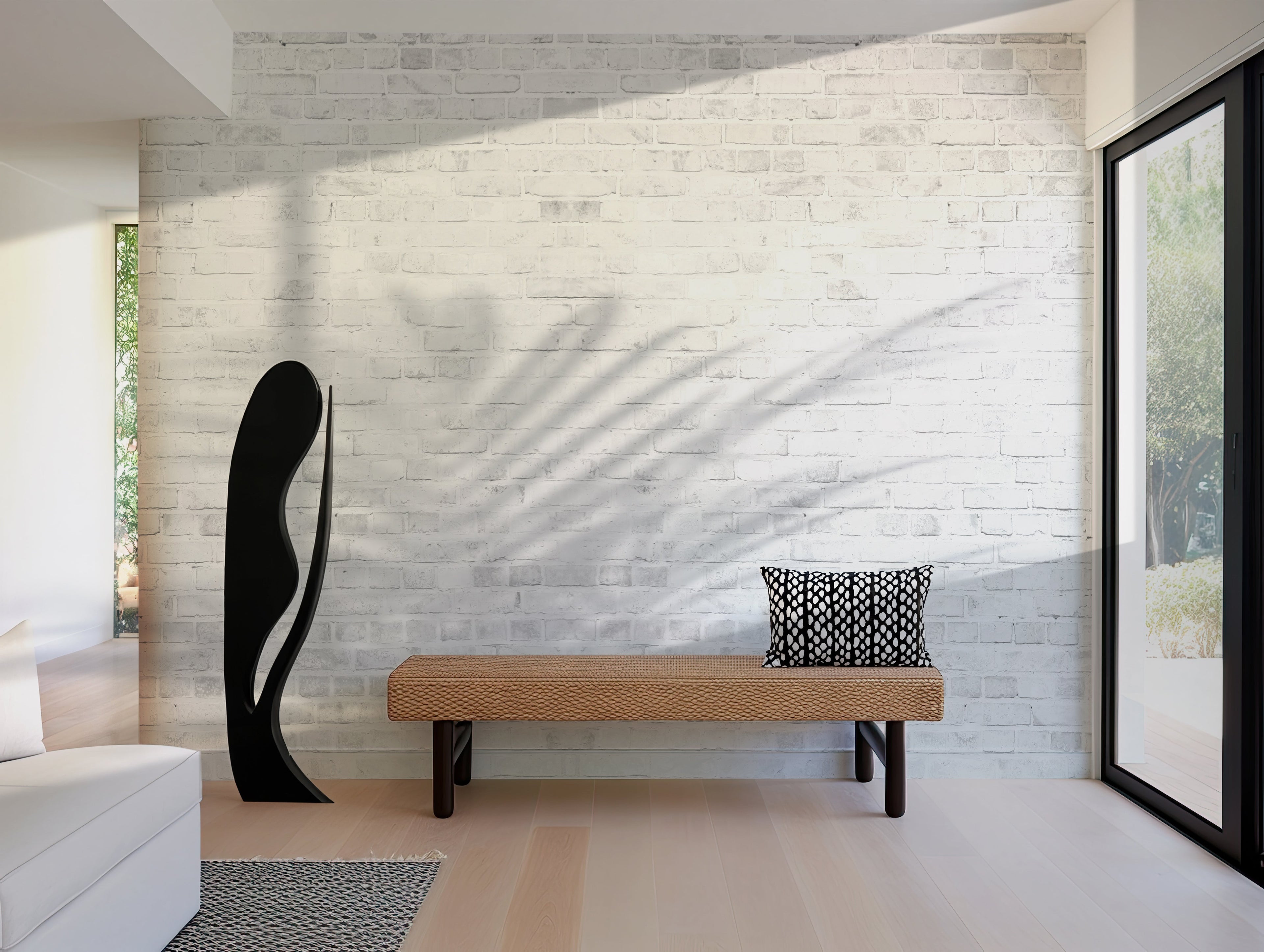 Whitewash Brick — Rustic Farmhouse Luxury Wallpaper Mural