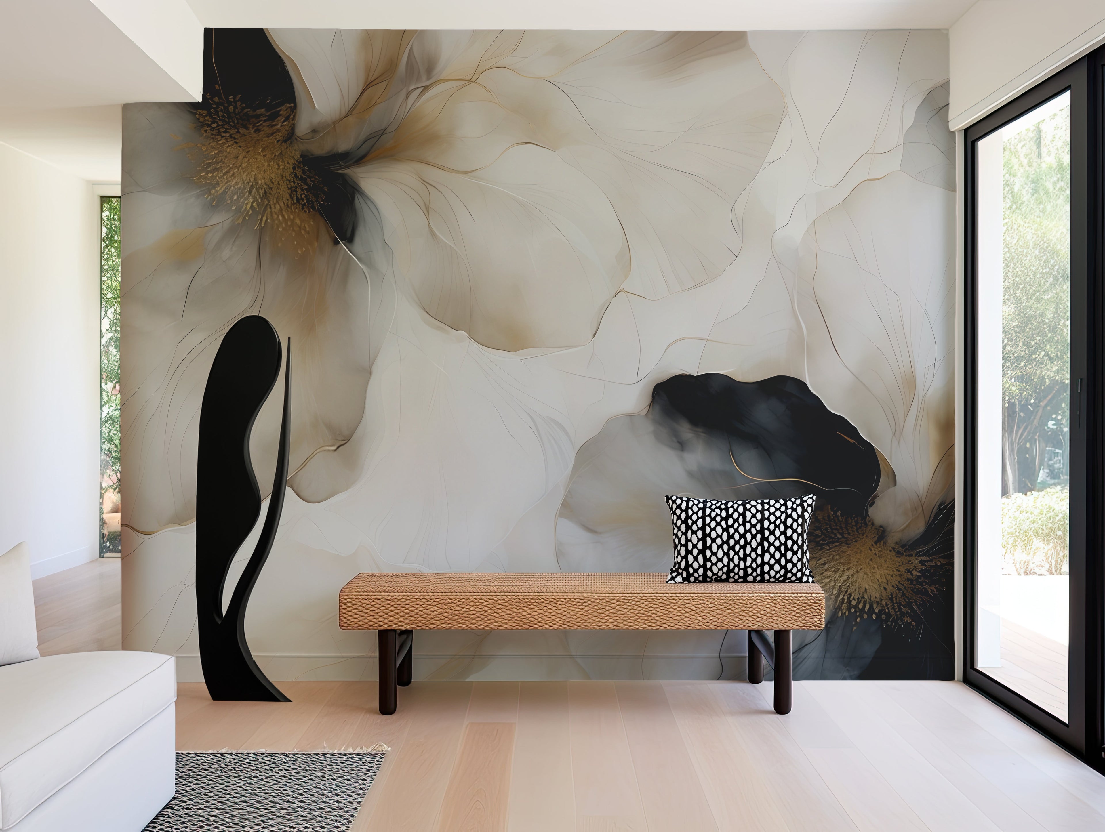 Midnight Bloom I — Bold Florals Luxury Wallpaper Mural
