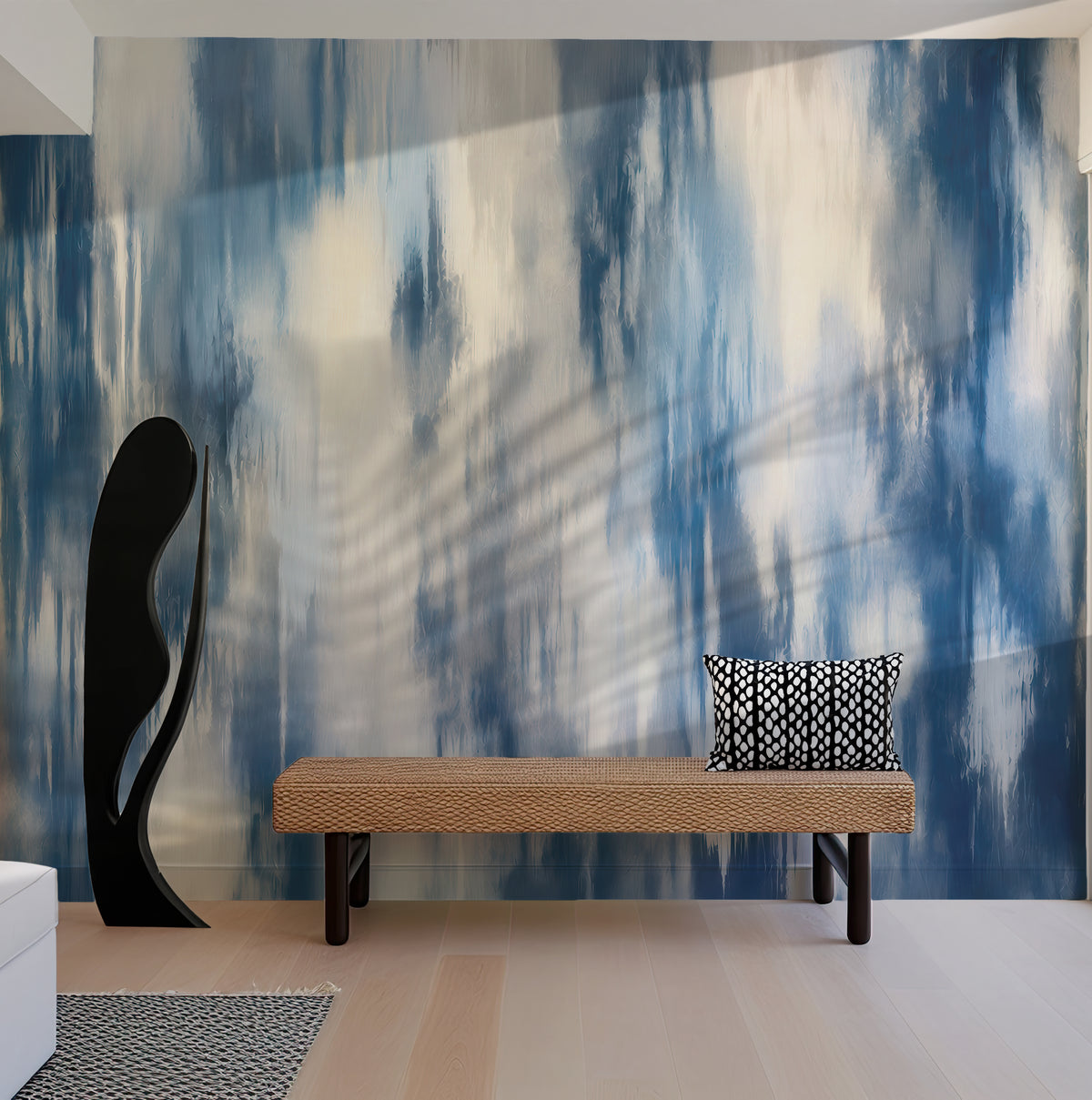 Bold Washed Ikat - Abstract Luxury Wallpaper Murals