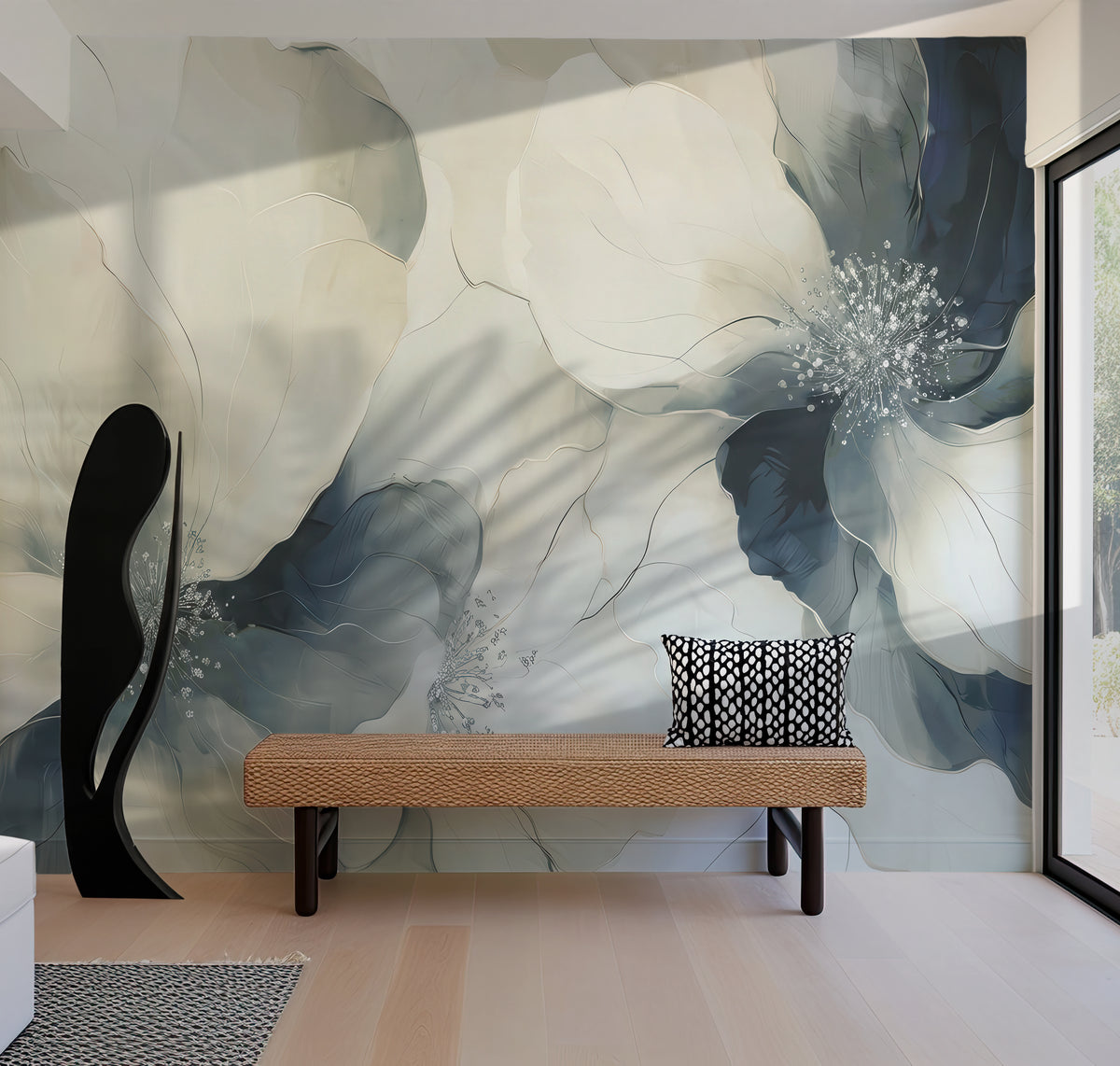 Blue Blooms - Bold Floral Luxury Wallpaper Murals