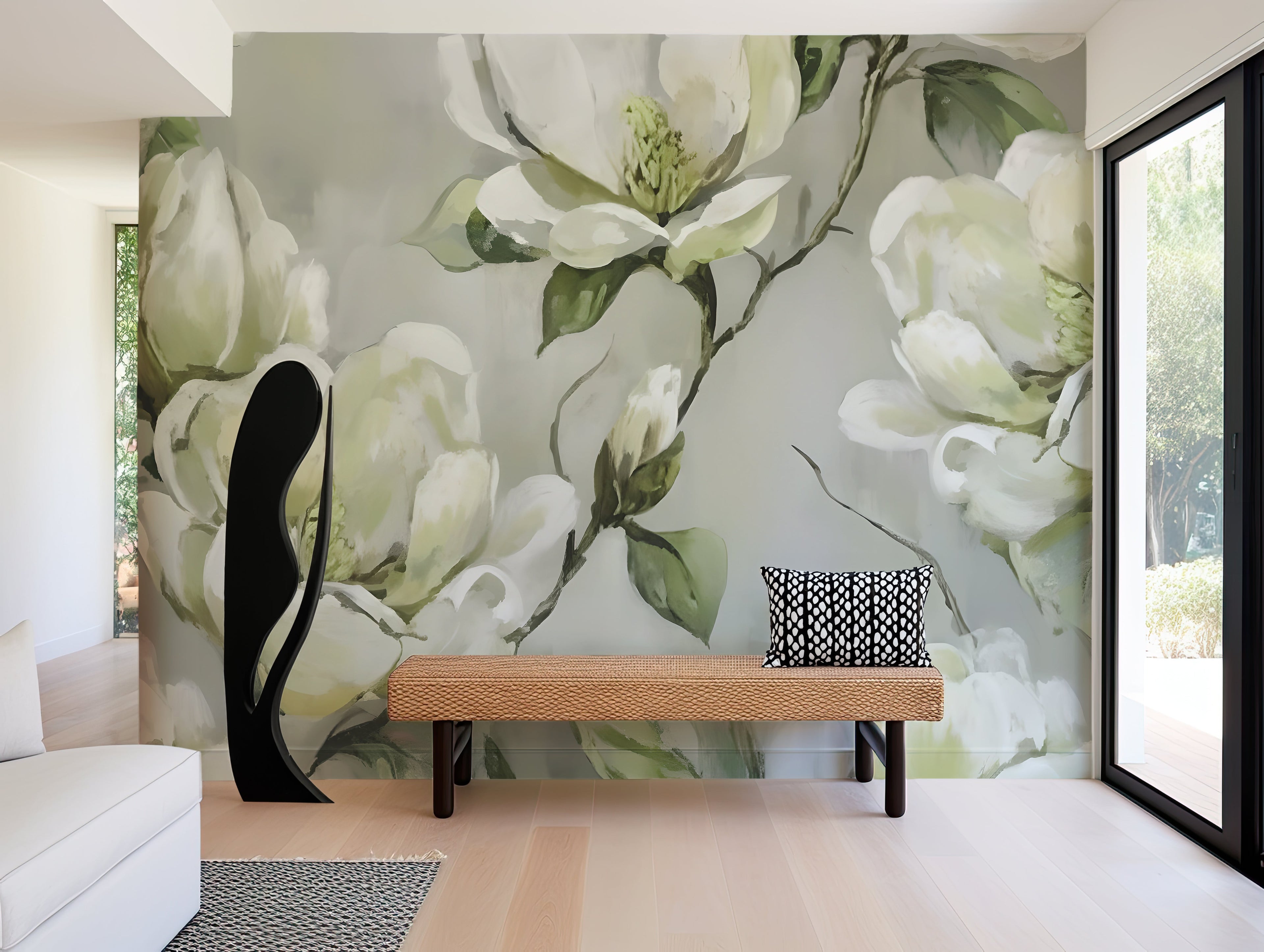 Watercolor Magnolias — Bold Florals Luxury Wallpaper Mural