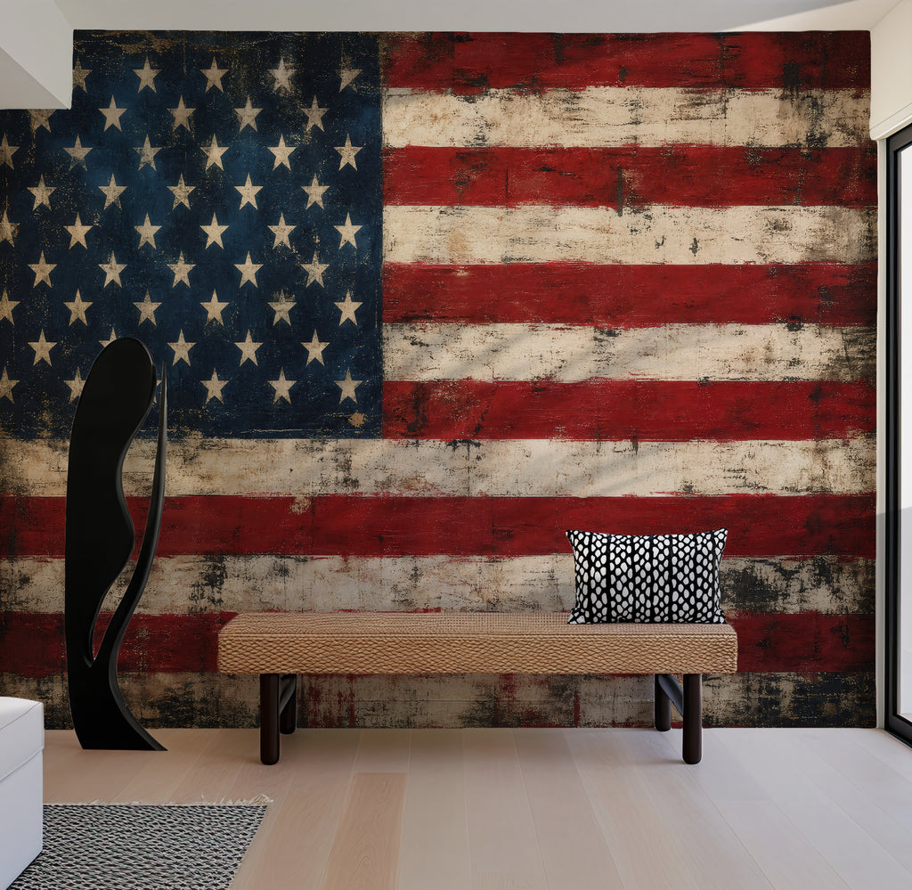 Old Glory — Rustic Farmhouse Luxury Wallpaper Mural