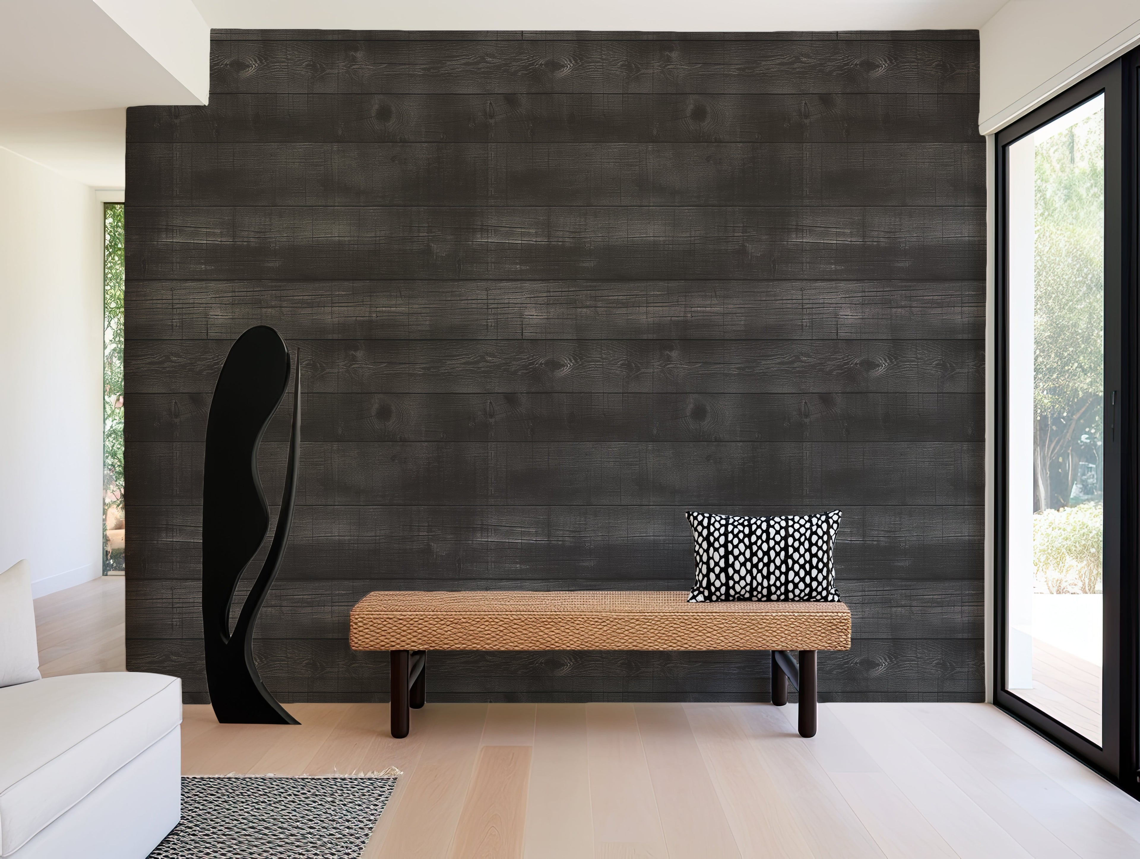 Ebony Plank — Rustic Farmhouse Luxury Wallpaper Mural