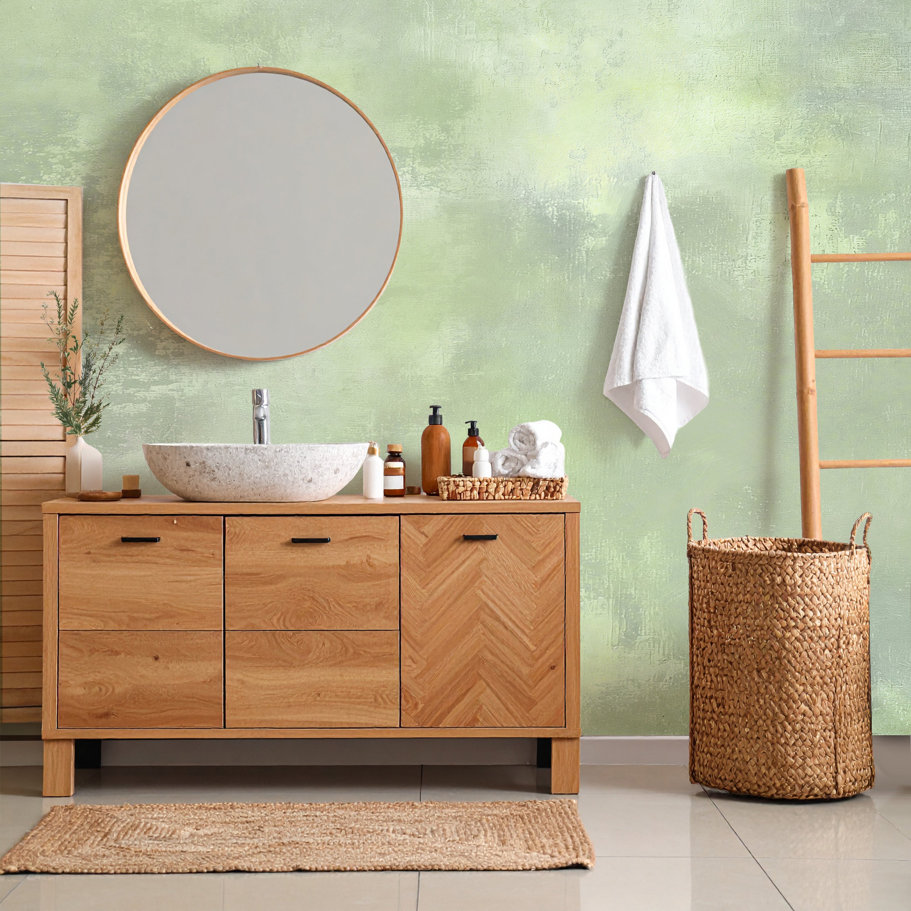 Spring Green Plaster - Luxe Textures Luxury Wallpaper Mural