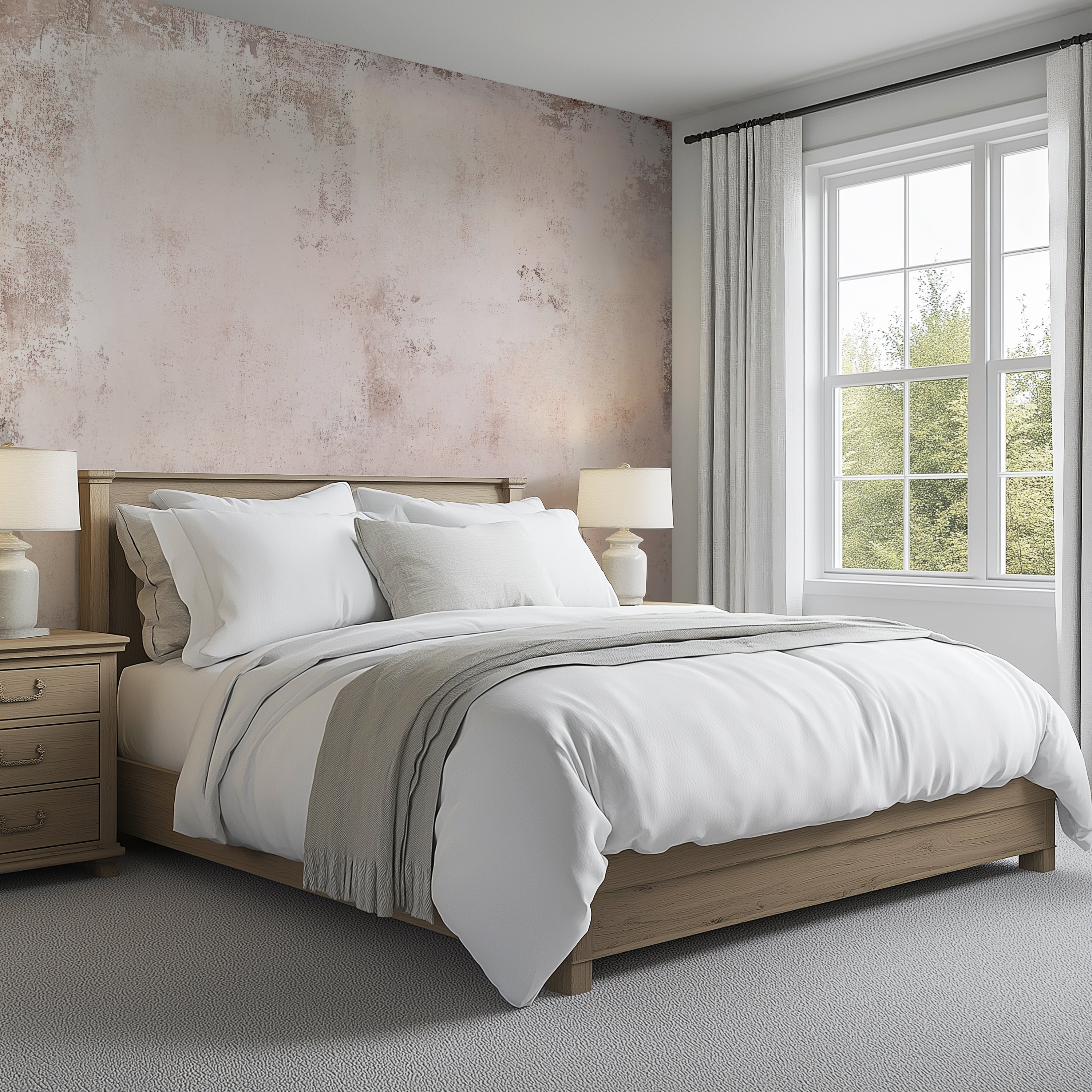 Blush Concrete - Luxe Textures Luxury Wallpaper Mural