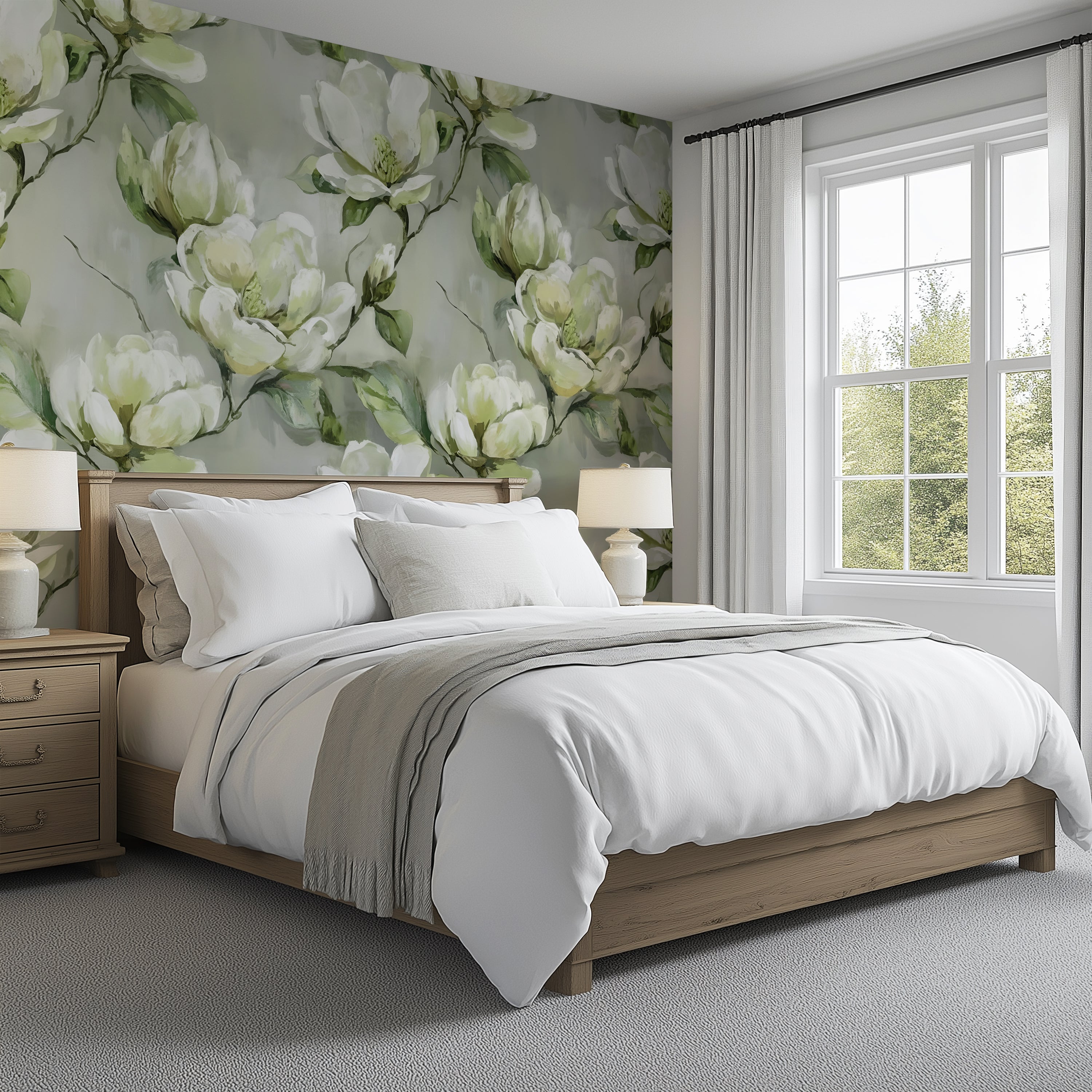 Magnolia Bloom —  Bold Florals Luxury Wallpaper