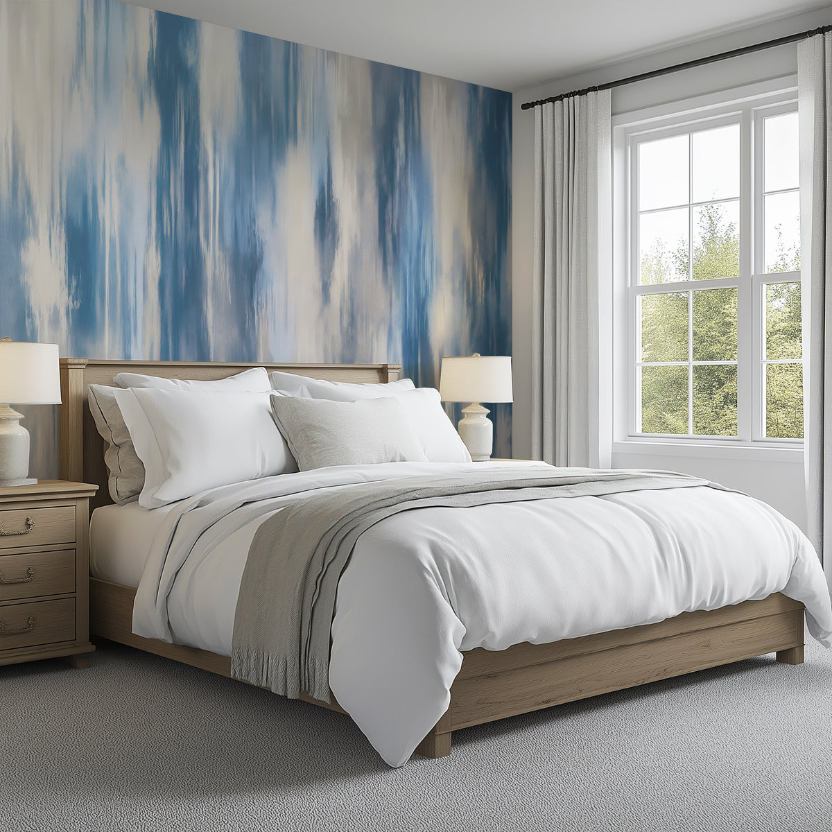Soft Washed Ikat - Abstract Luxury Wallpaper Murals