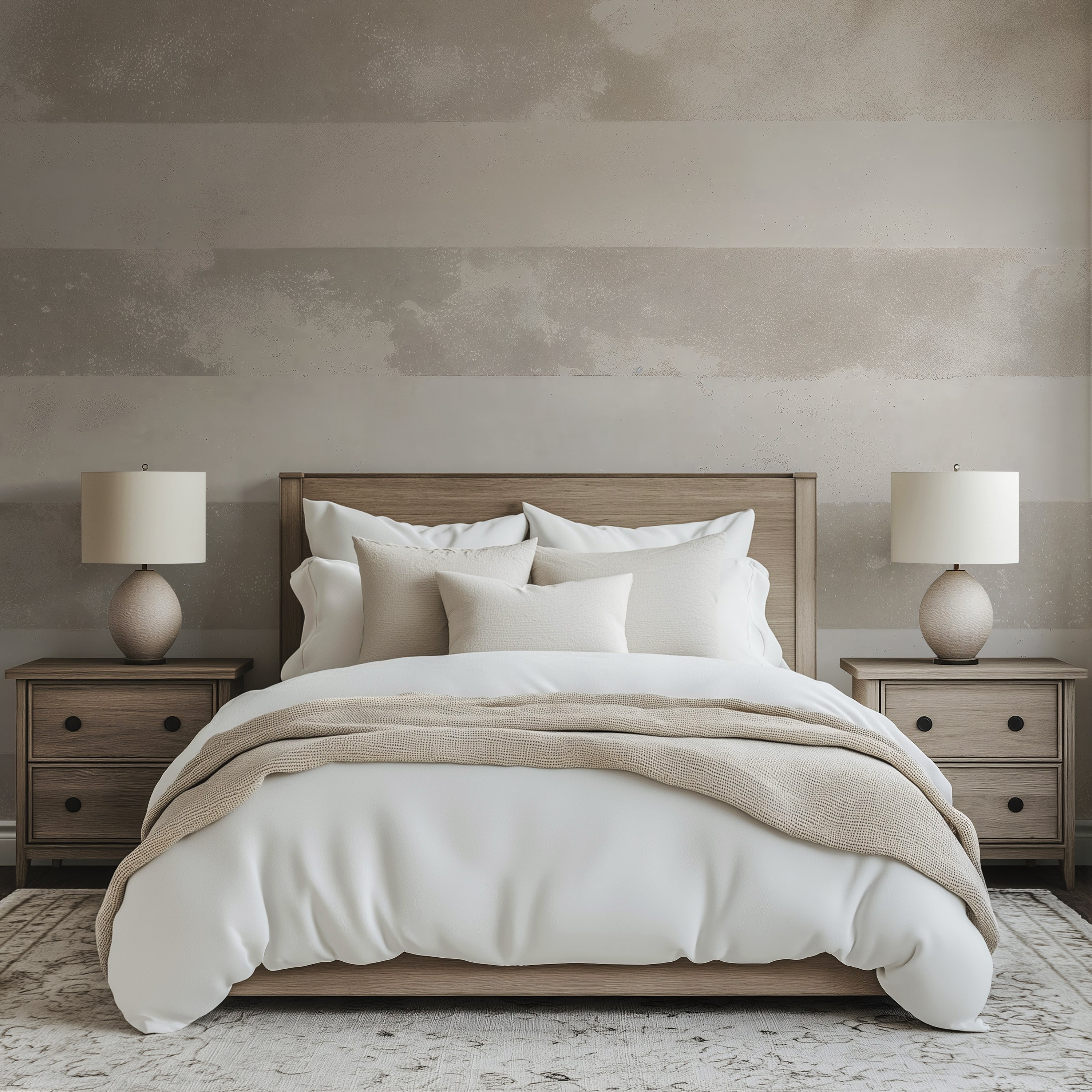 Horizontal Stripes in Toast - Classic Stripes Luxury Wallpaper Mural