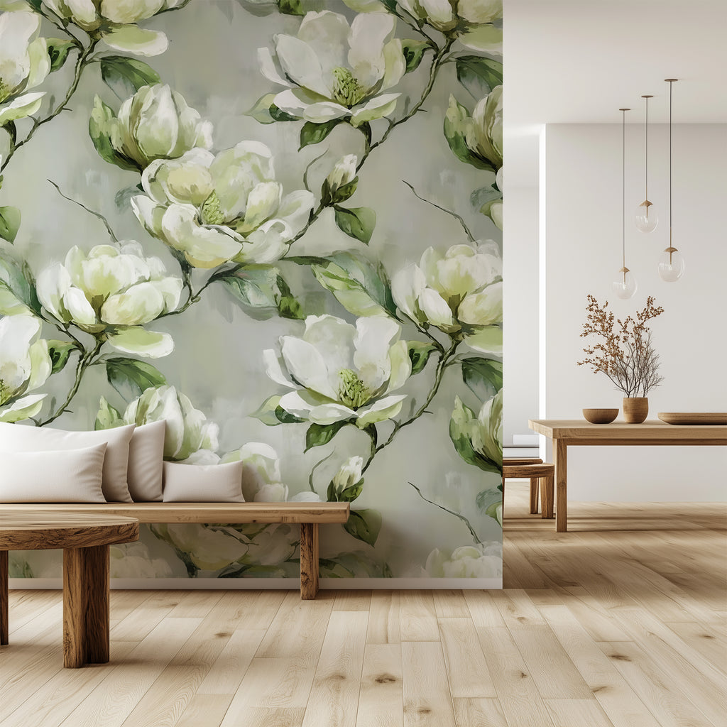 Magnolia Bloom —  Bold Florals Luxury Wallpaper