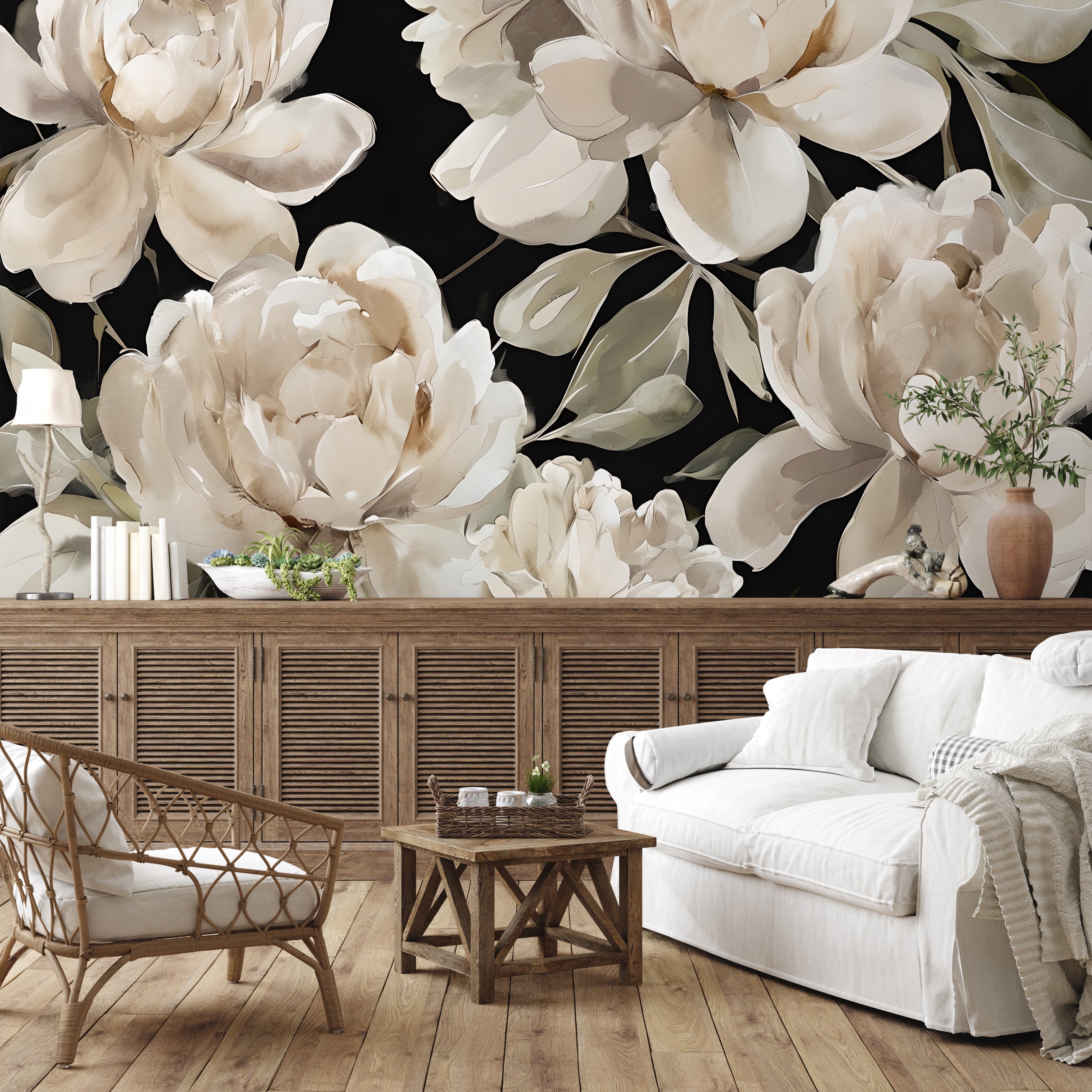 Painted Peony — Bold Florals Luxury Wallpaper Mural