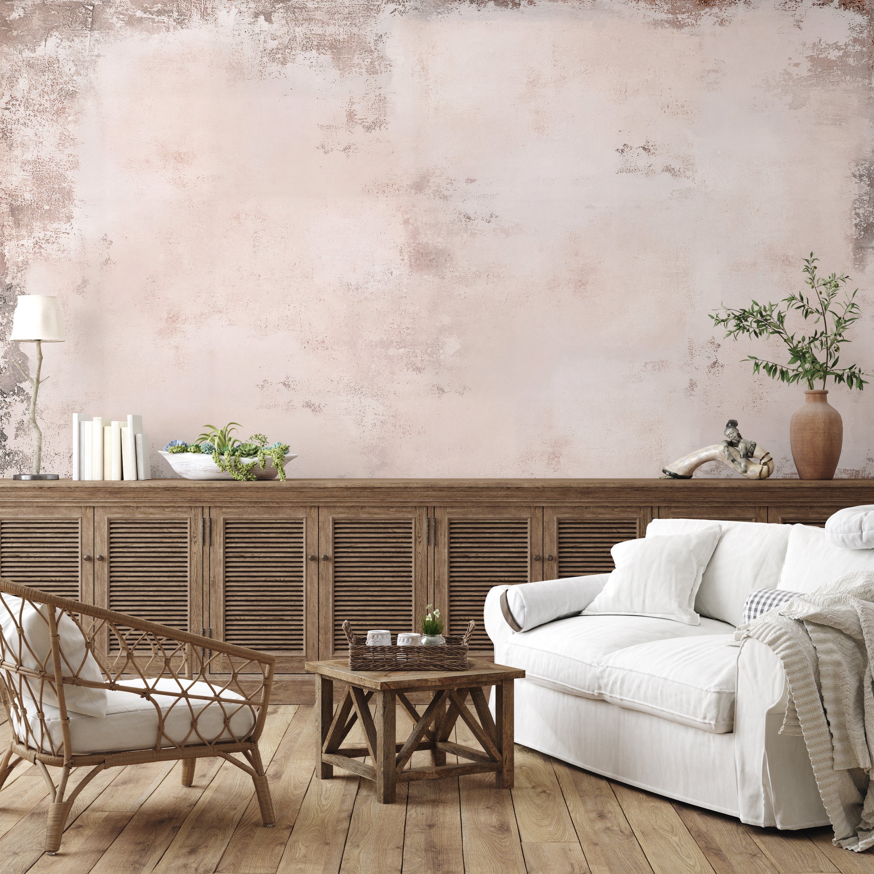 Blush Concrete - Luxe Textures Luxury Wallpaper Mural