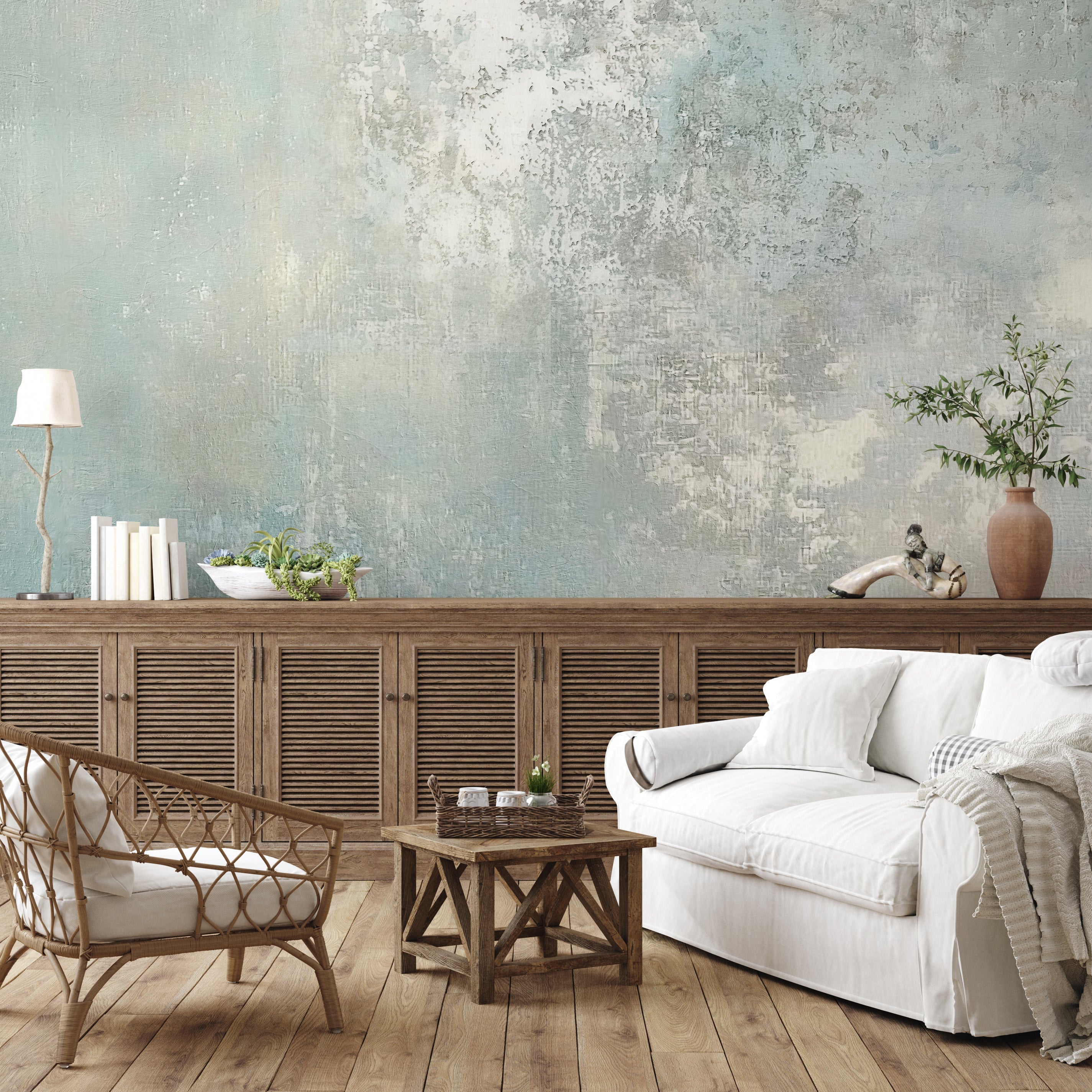 Soft Blue Plaster — Luxe Textures Luxury Wallpaper Mural
