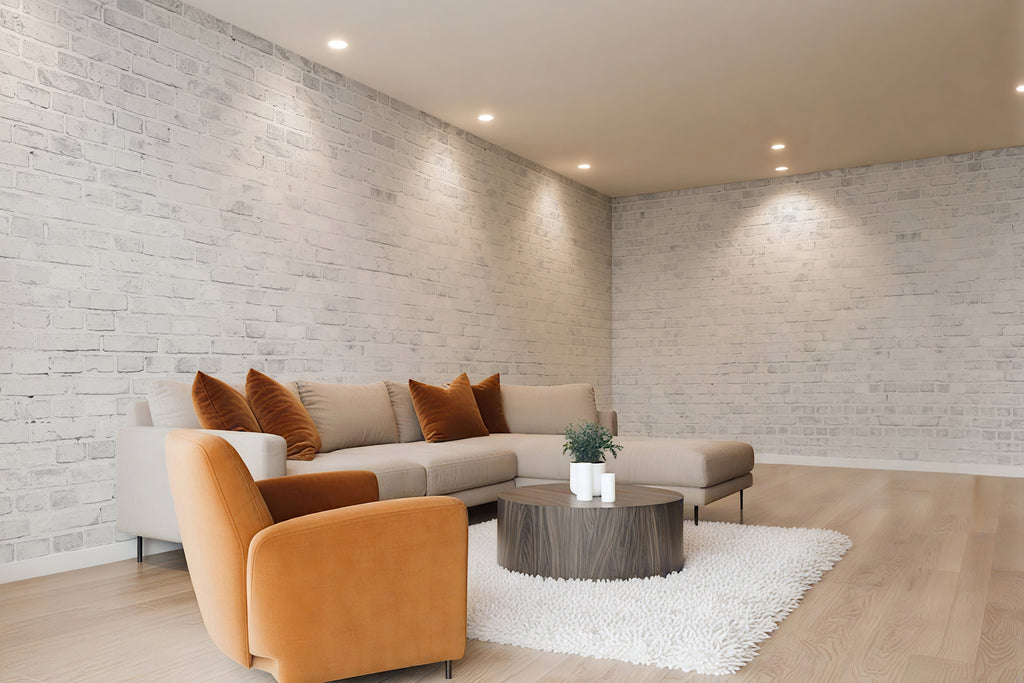 Whitewash Brick — Rustic Farmhouse Luxury Wallpaper Mural